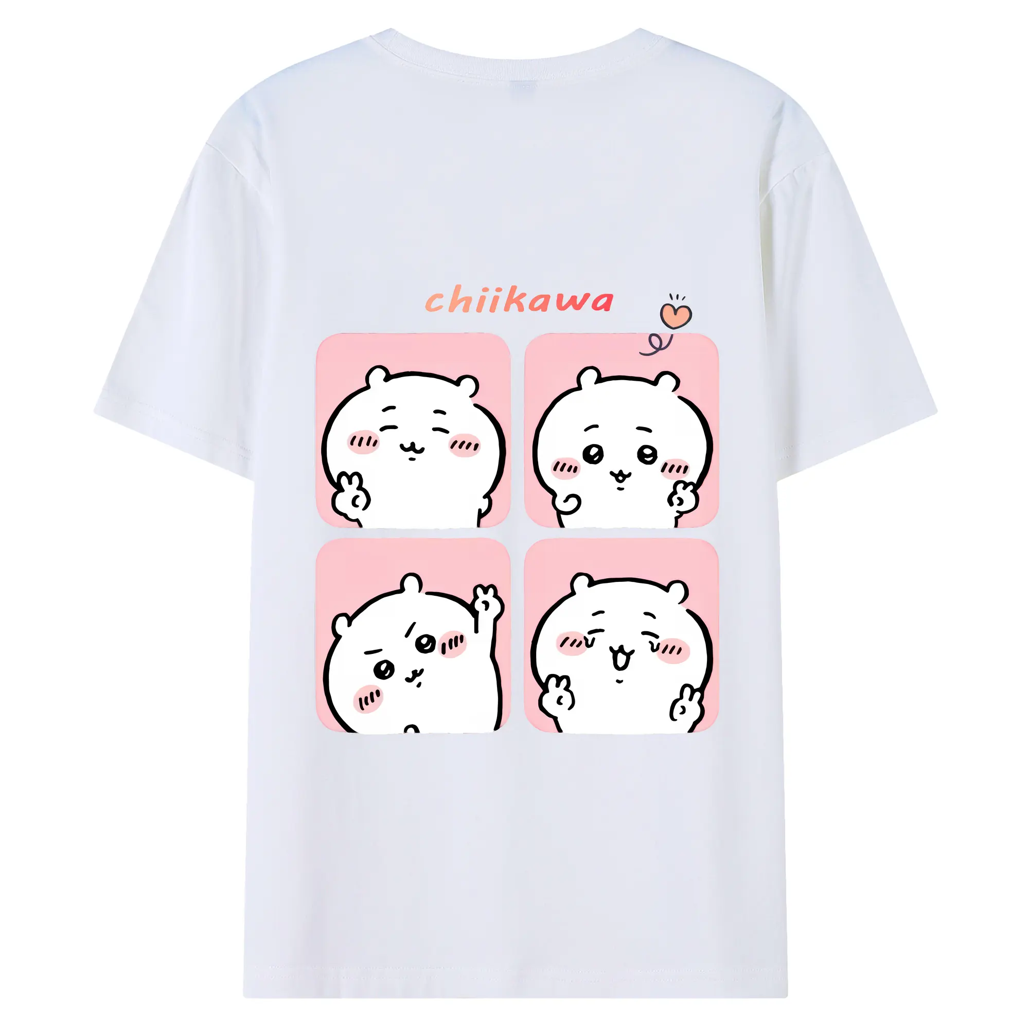 ちい が わ グッズ ちいかわ - 綿100％ 半袖Tシャツ ・ バックプリント ・ 快適 通気性 ・ 日常使い 散歩 スポーツ用