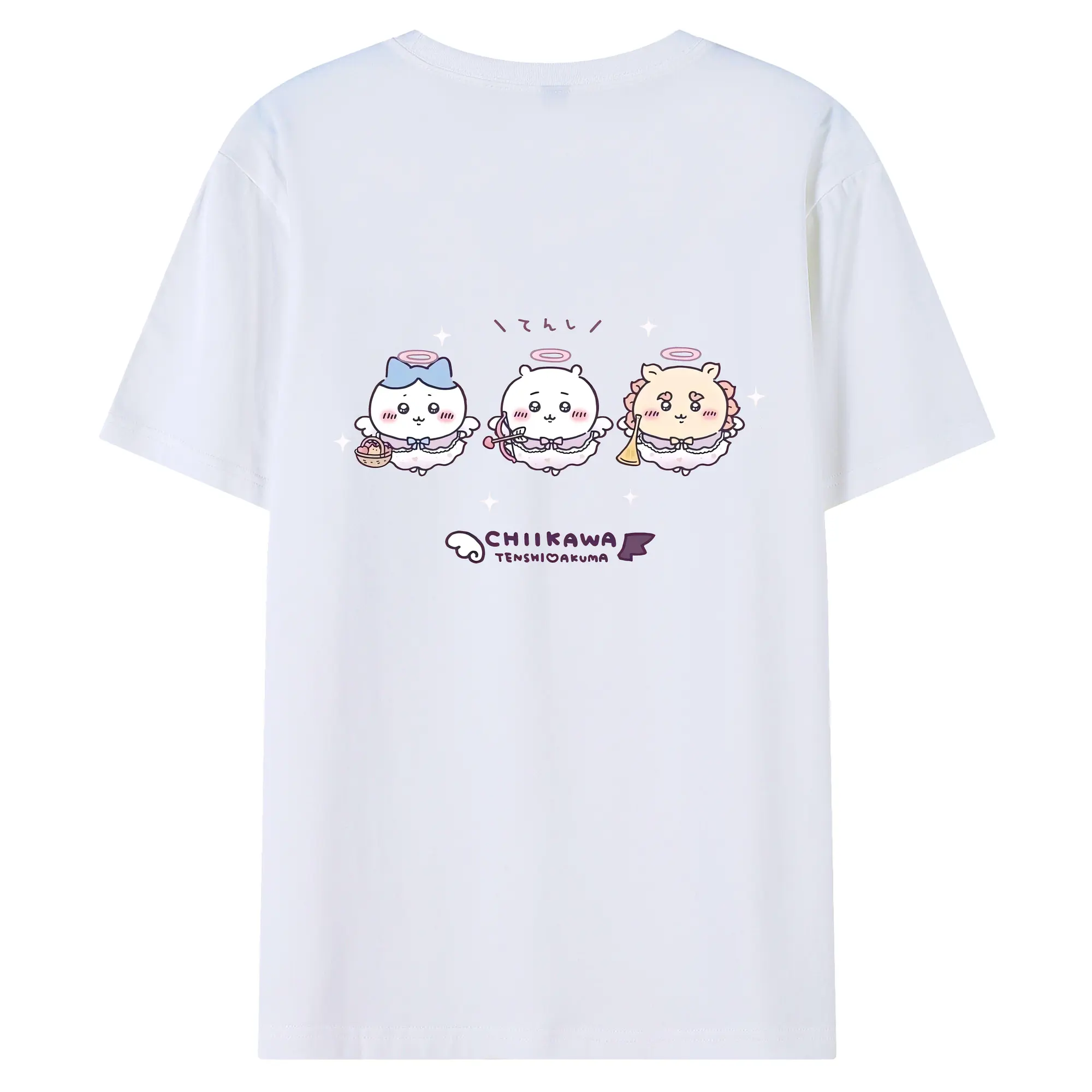 ちい が わ グッズ ちいかわ - 綿100％ 半袖Tシャツ ・ バックプリント ・ 快適 通気性 ・ 日常使い 散歩 スポーツ用