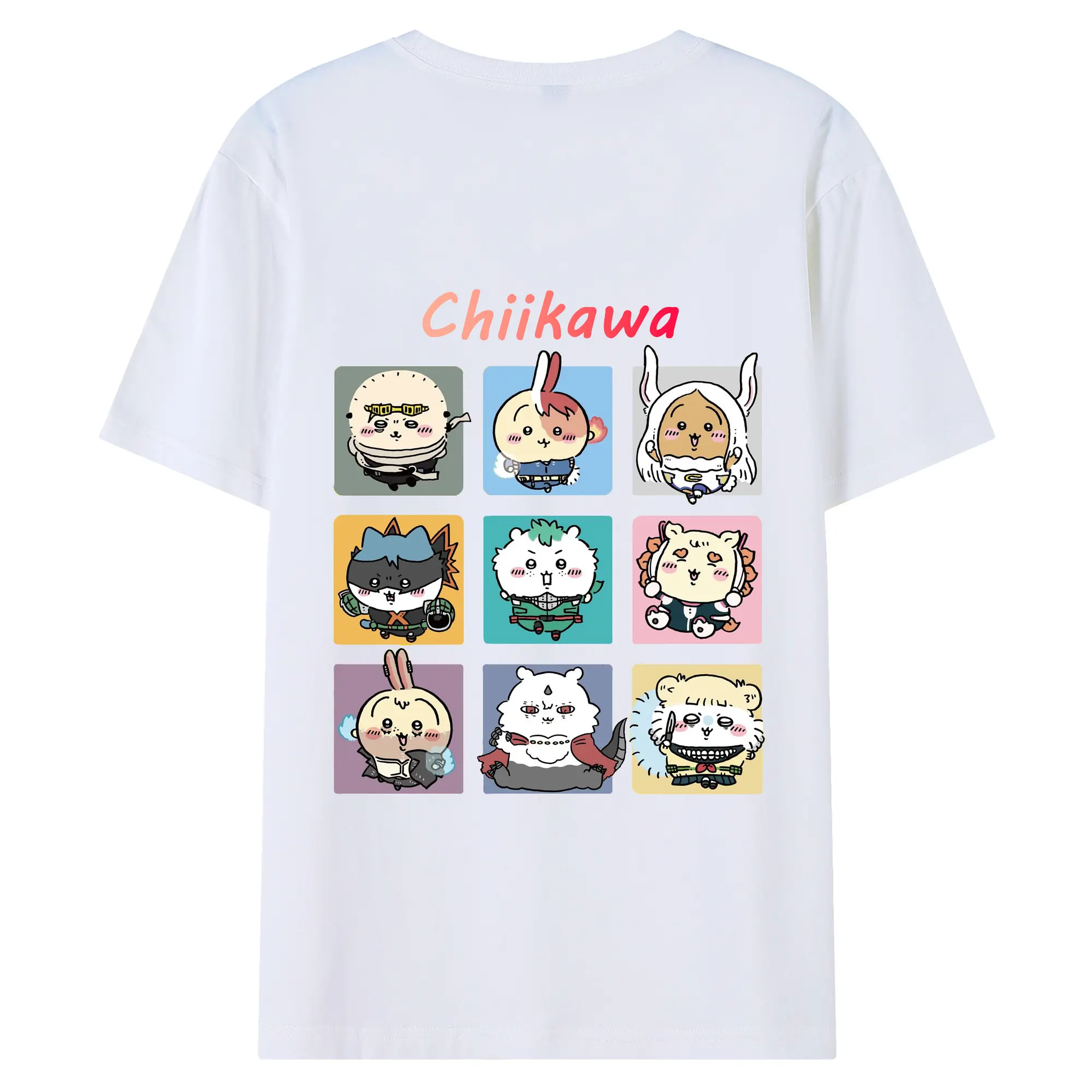 ちい が わ グッズ ちいかわ - 綿100％ 半袖Tシャツ ・ バックプリント ・ 快適 通気性 ・ 日常使い 散歩 スポーツ用