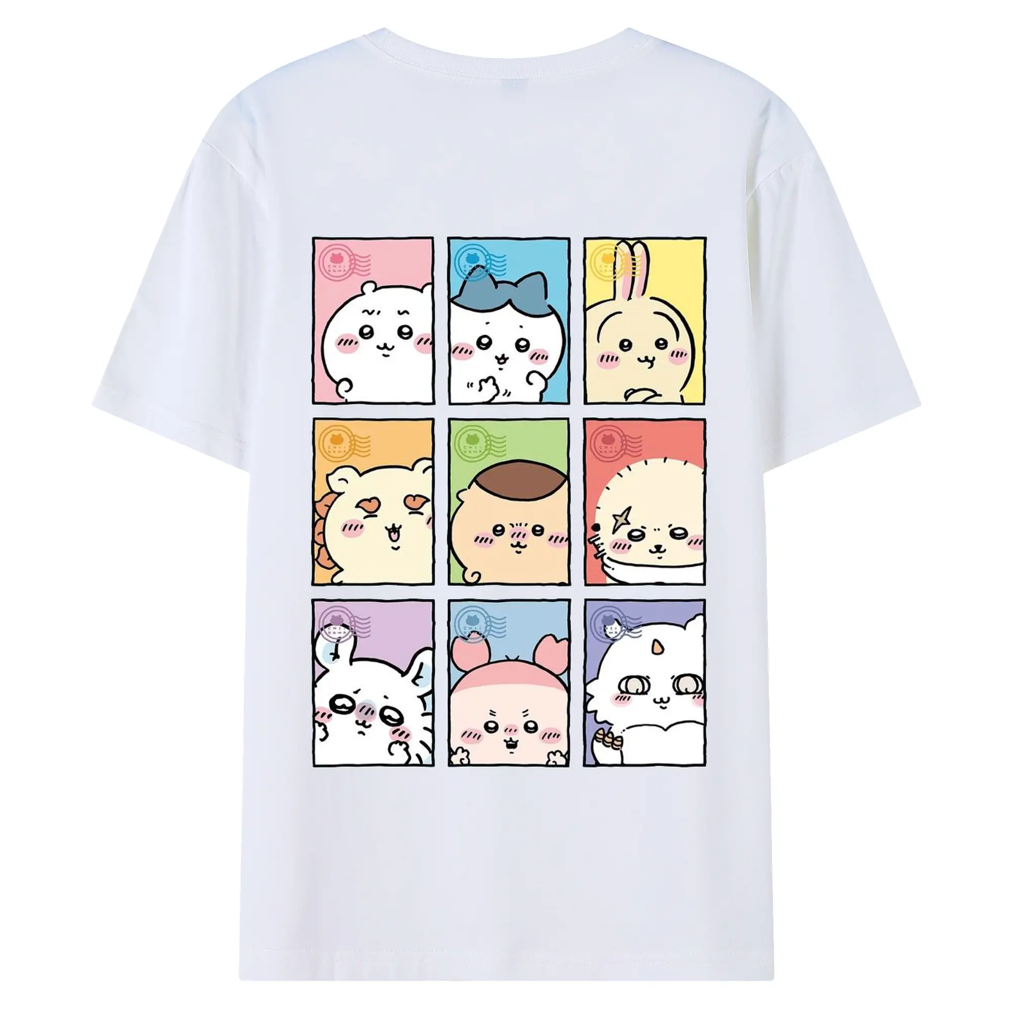 ちい が わ グッズ ちいかわ - 綿100％ 半袖Tシャツ ・ バックプリント ・ 快適 通気性 ・ 日常使い 散歩 スポーツ用