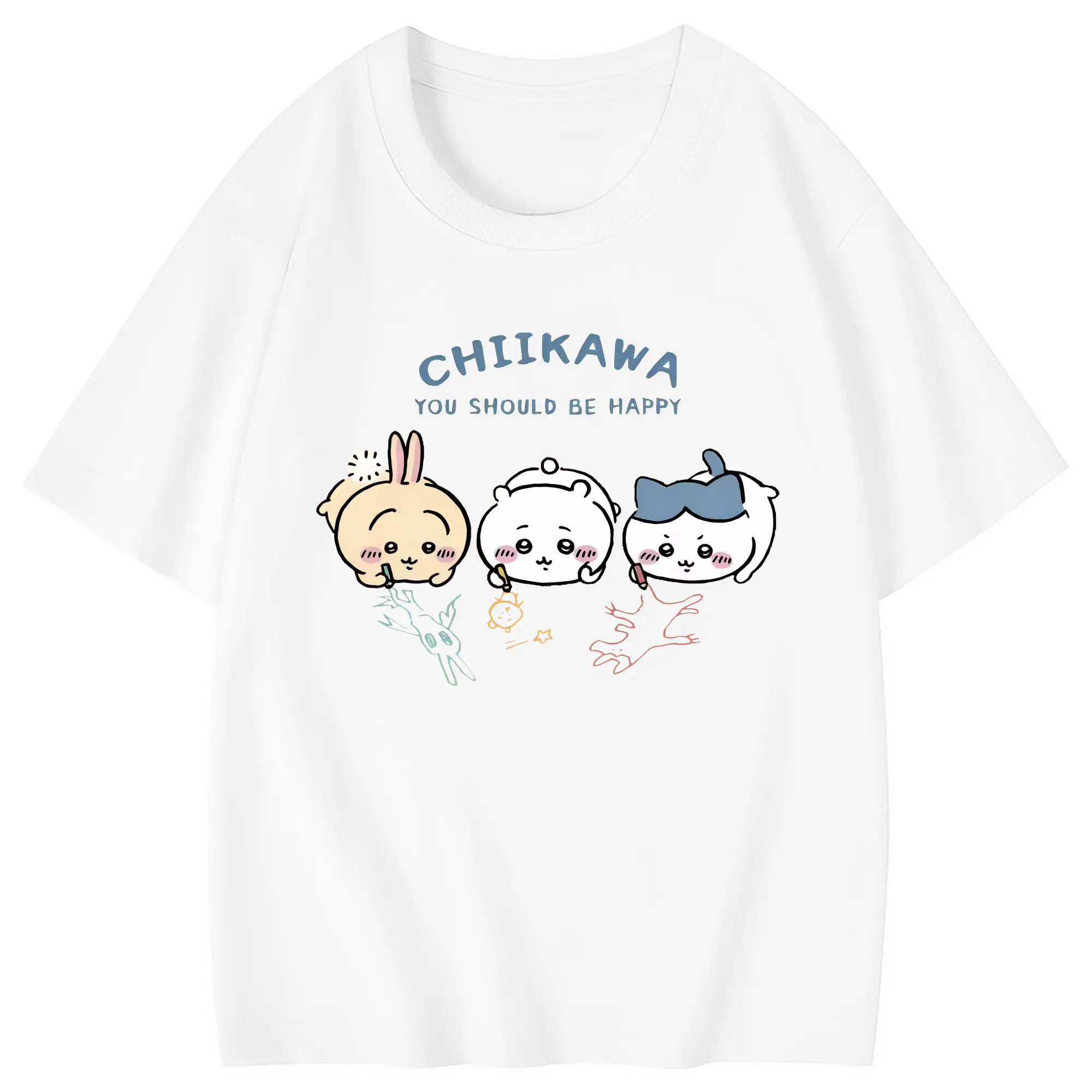 ちい が わ グッズ ちいかわ - 綿100％ キッズTシャツ ・ フロントプリント ・ 快適 通気性 ・ スポーツ カジュアル 散歩用