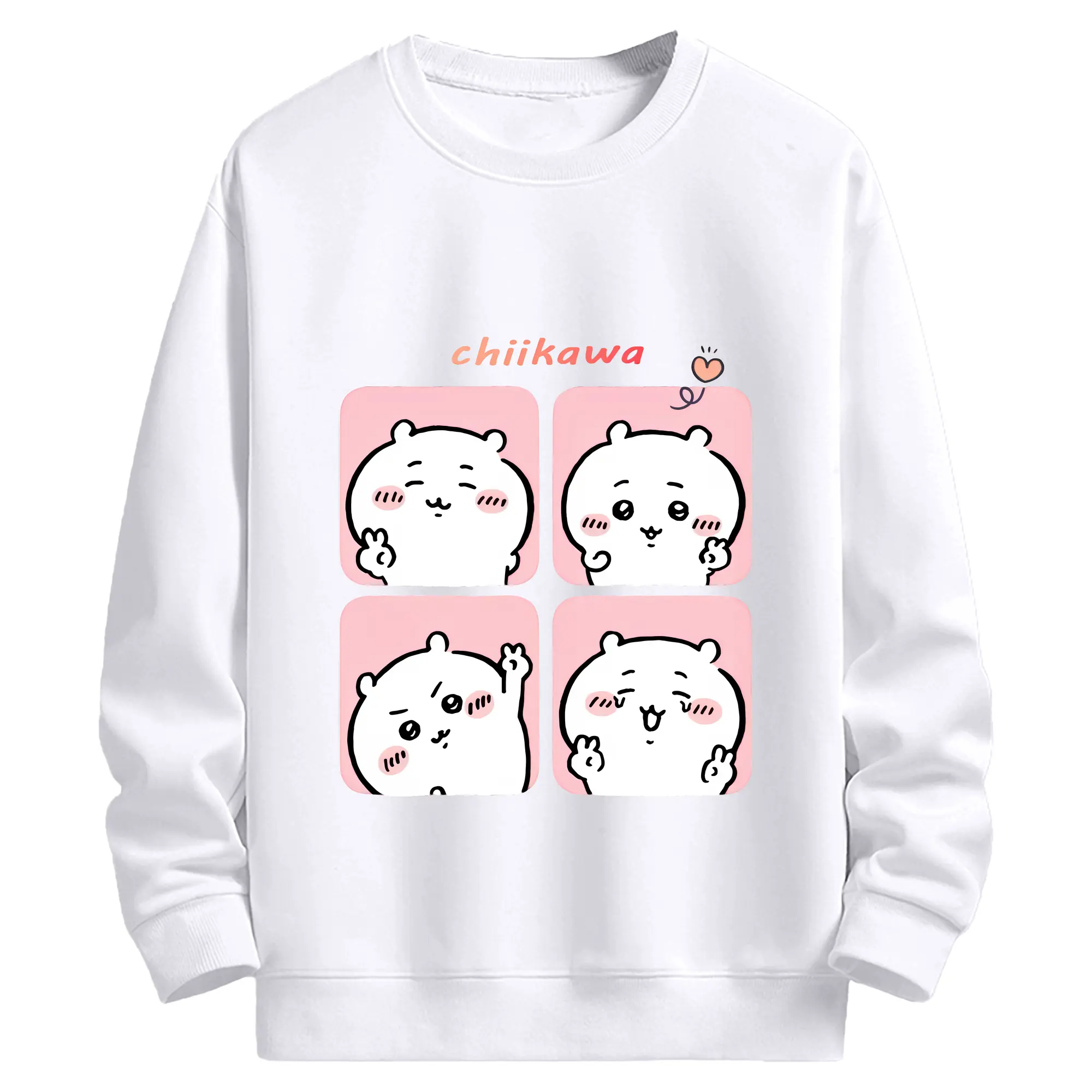 ちい が わ グッズ ちいかわ - 高品質 クルーネック スウェット ・ コットン59％ ポリエステル41％ ・ ユニセックス 長袖 トレーナー ・ カジュアル デイリー スポーツ 散歩用