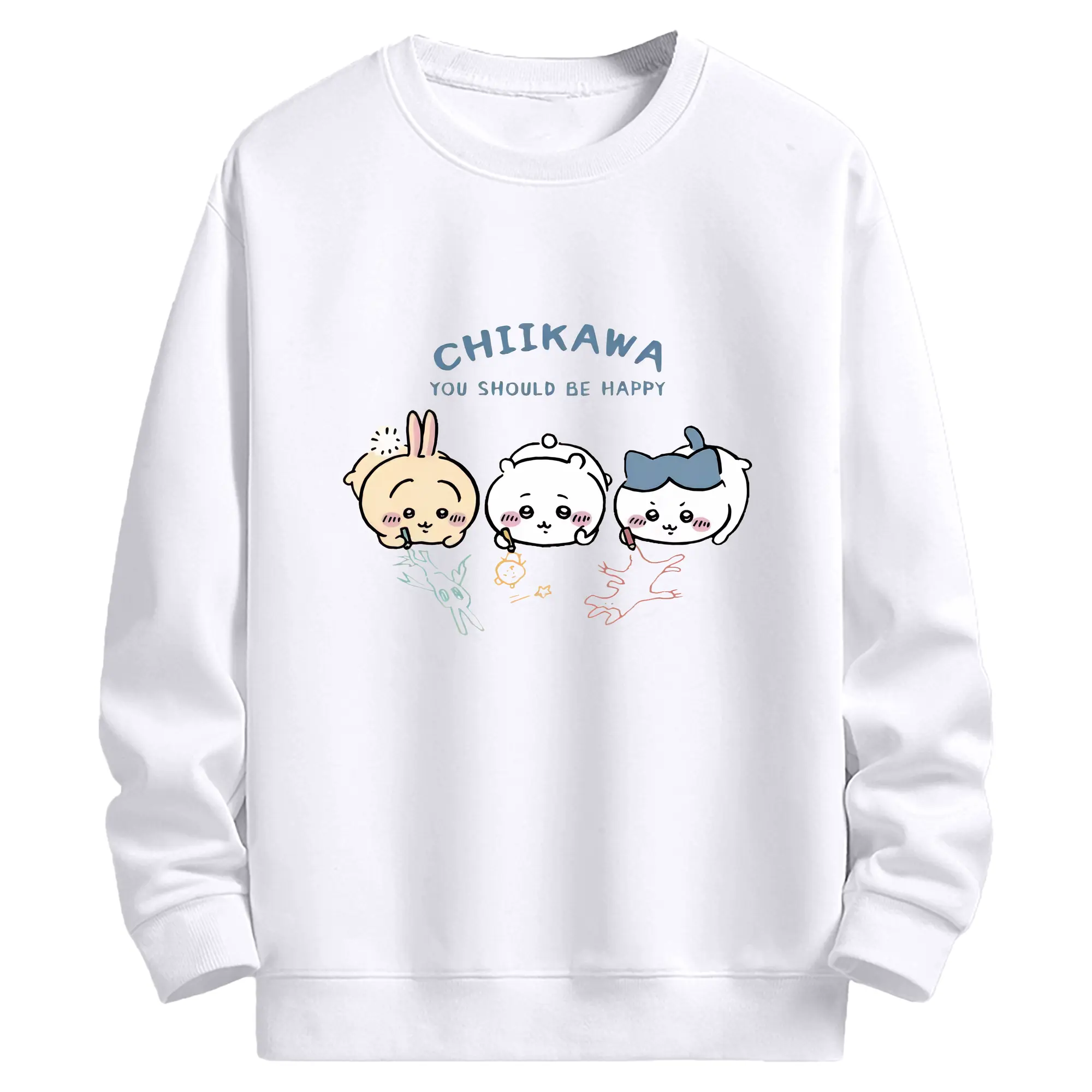 ちい が わ グッズ ちいかわ - 高品質 クルーネック スウェット ・ コットン59％ ポリエステル41％ ・ ユニセックス 長袖 トレーナー ・ カジュアル デイリー スポーツ 散歩用