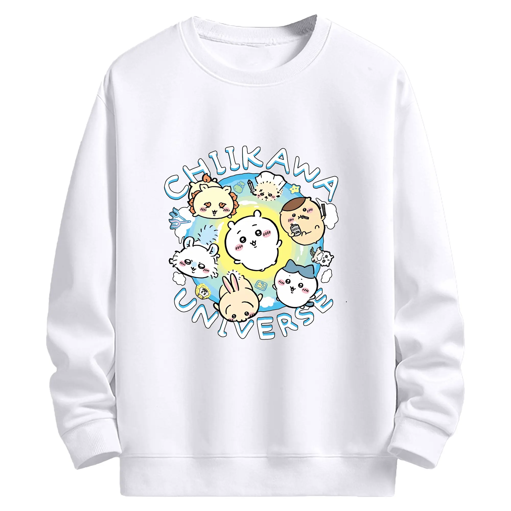 ちい が わ グッズ ちいかわ - 高品質 クルーネック スウェット ・ コットン59％ ポリエステル41％ ・ ユニセックス 長袖 トレーナー ・ カジュアル デイリー スポーツ 散歩用