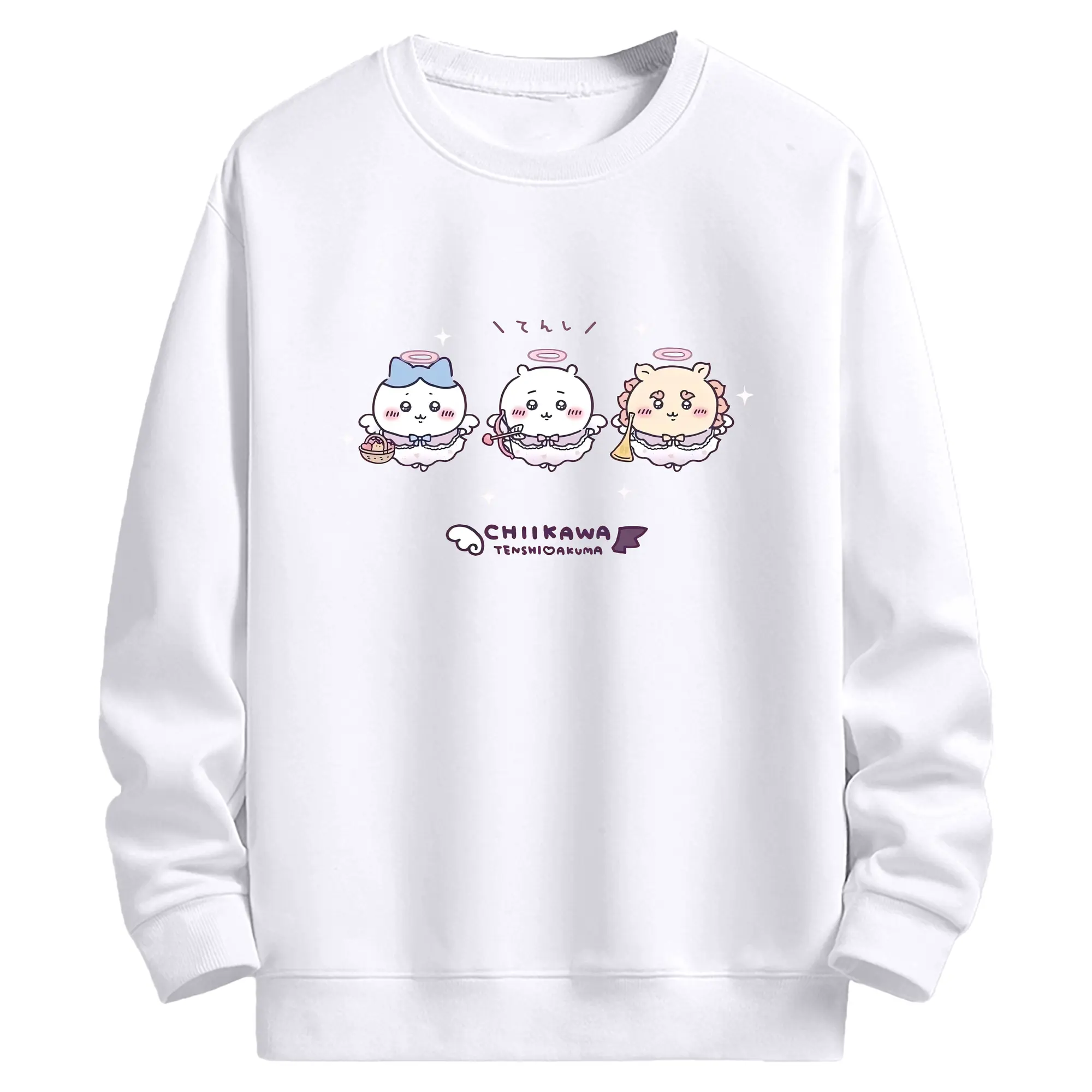 ちい が わ グッズ ちいかわ - 高品質 クルーネック スウェット ・ コットン59％ ポリエステル41％ ・ ユニセックス 長袖 トレーナー ・ カジュアル デイリー スポーツ 散歩用