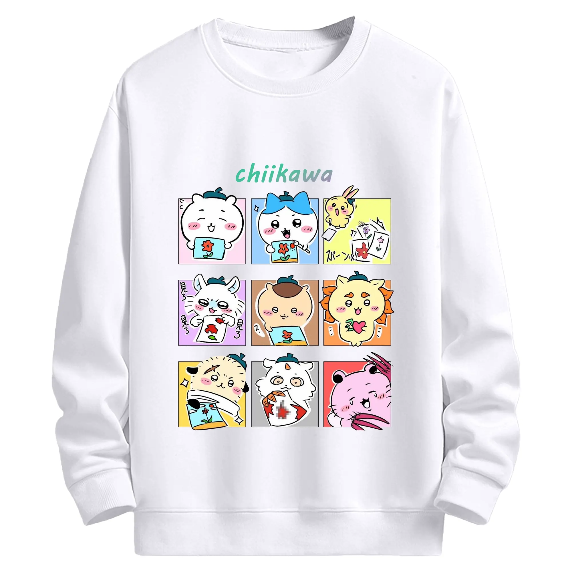 ちい が わ グッズ ちいかわ - 高品質 クルーネック スウェット ・ コットン59％ ポリエステル41％ ・ ユニセックス 長袖 トレーナー ・ カジュアル デイリー スポーツ 散歩用