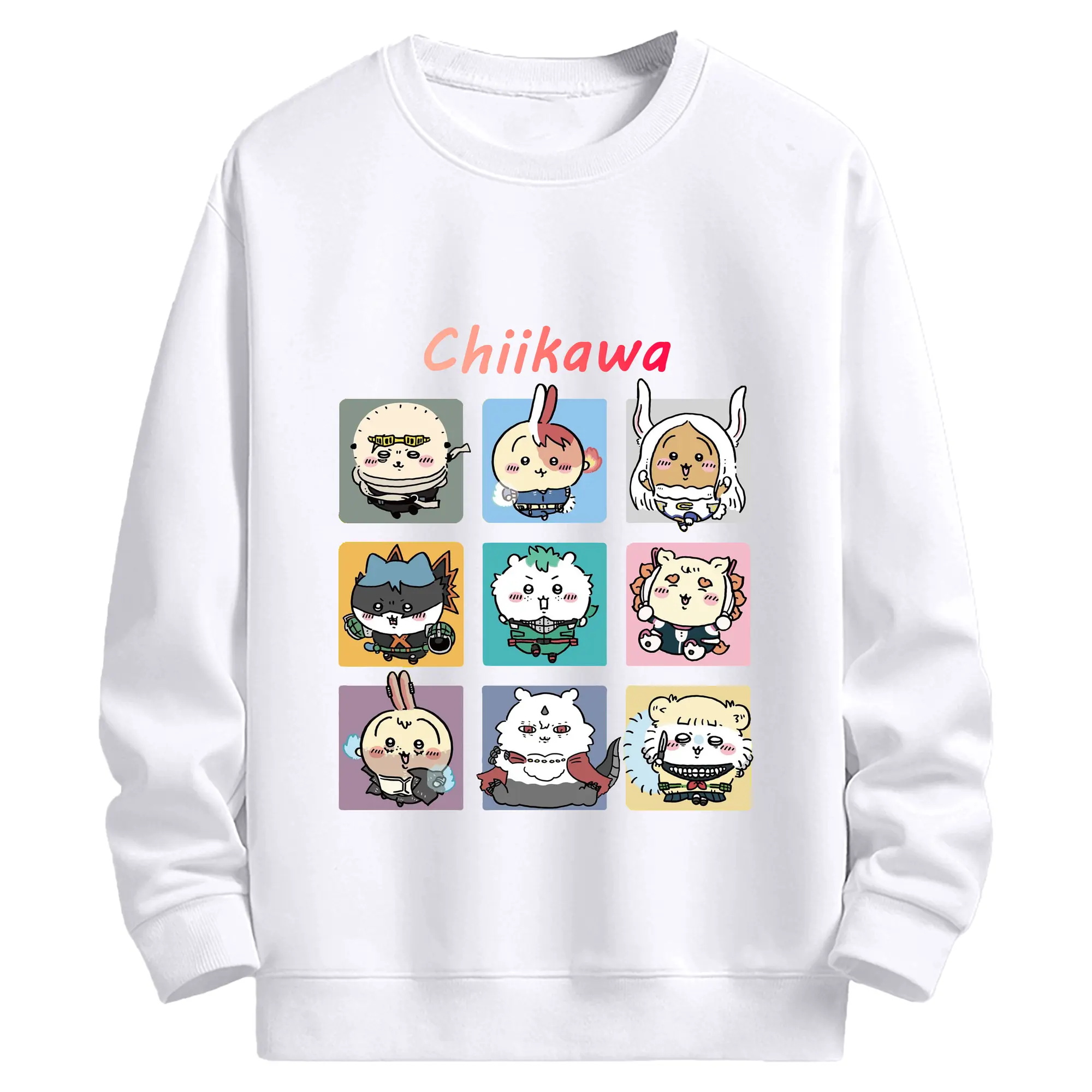 ちい が わ グッズ ちいかわ - 高品質 クルーネック スウェット ・ コットン59％ ポリエステル41％ ・ ユニセックス 長袖 トレーナー ・ カジュアル デイリー スポーツ 散歩用