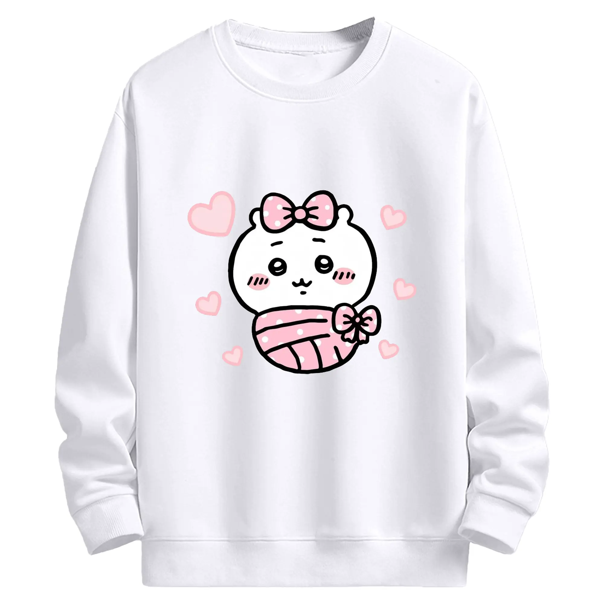 ちい が わ グッズ ちいかわ - 高品質 クルーネック スウェット ・ コットン59％ ポリエステル41％ ・ ユニセックス 長袖 トレーナー ・ カジュアル デイリー スポーツ 散歩用