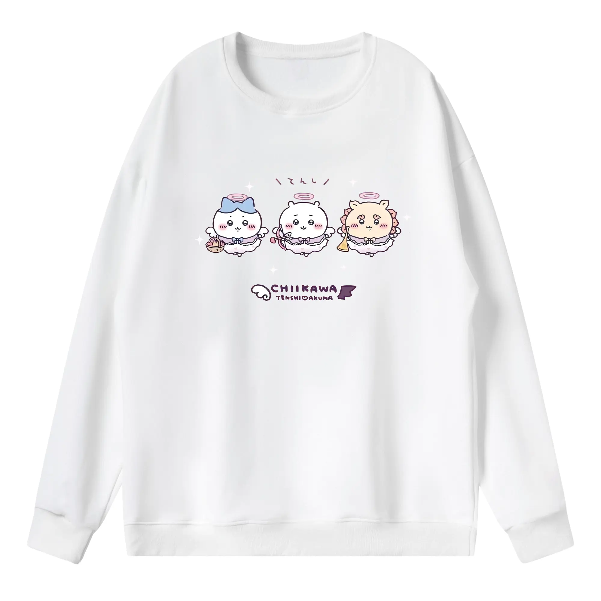 ちい が わ グッズ ちいかわ - 薄手 クルーネック スウェット 裏毛260g · ポリエステル 春秋向け カジュアル 男女兼用 · トレーナー デイリー スポーツ 散歩に最適