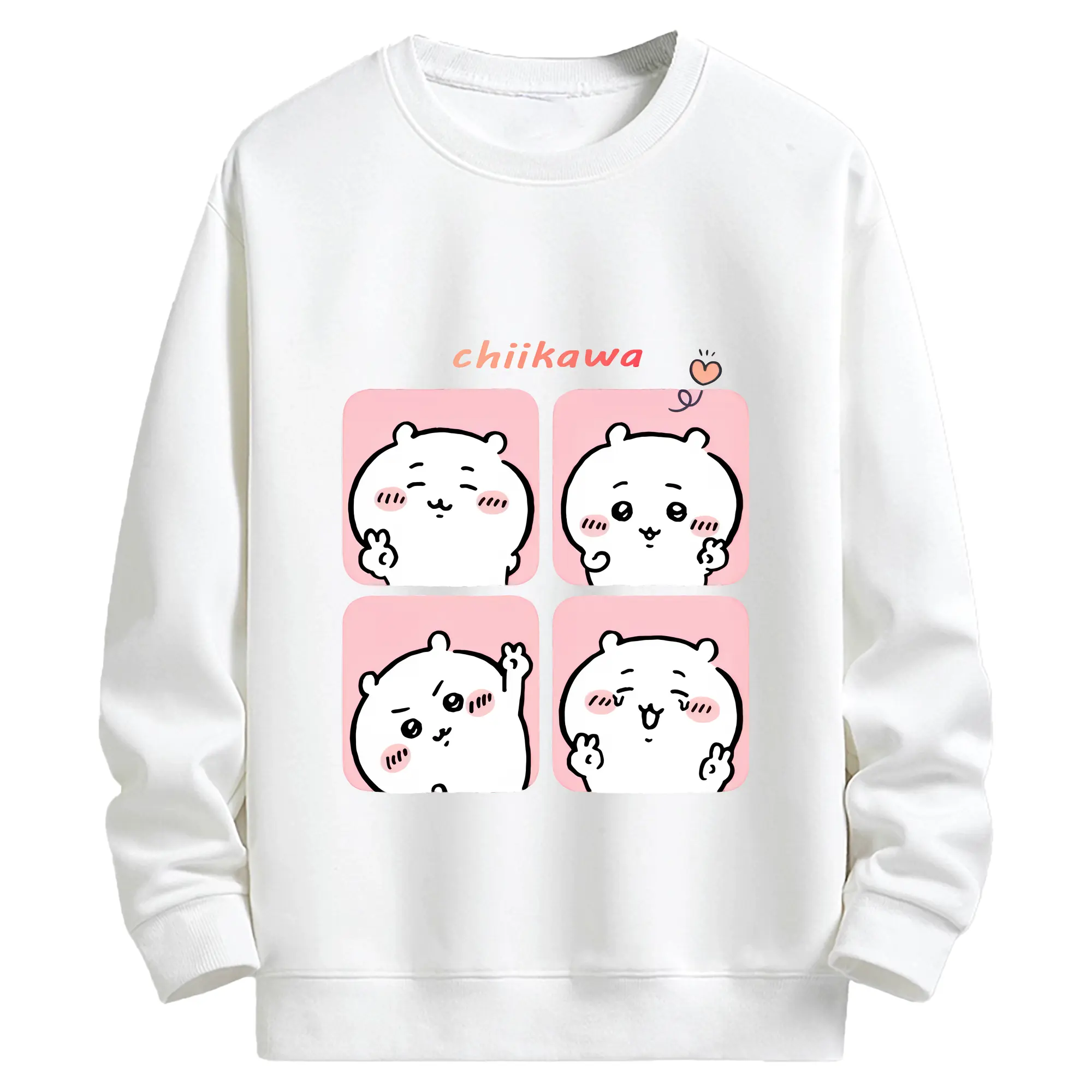 ちい が わ グッズ ちいかわ - キッズ クルーネックスウェットシャツ ・ フロントプリント ・ 綿80％ ポリエステル20％ ・ 快適 通学 スポーツ 日常使い お散歩用