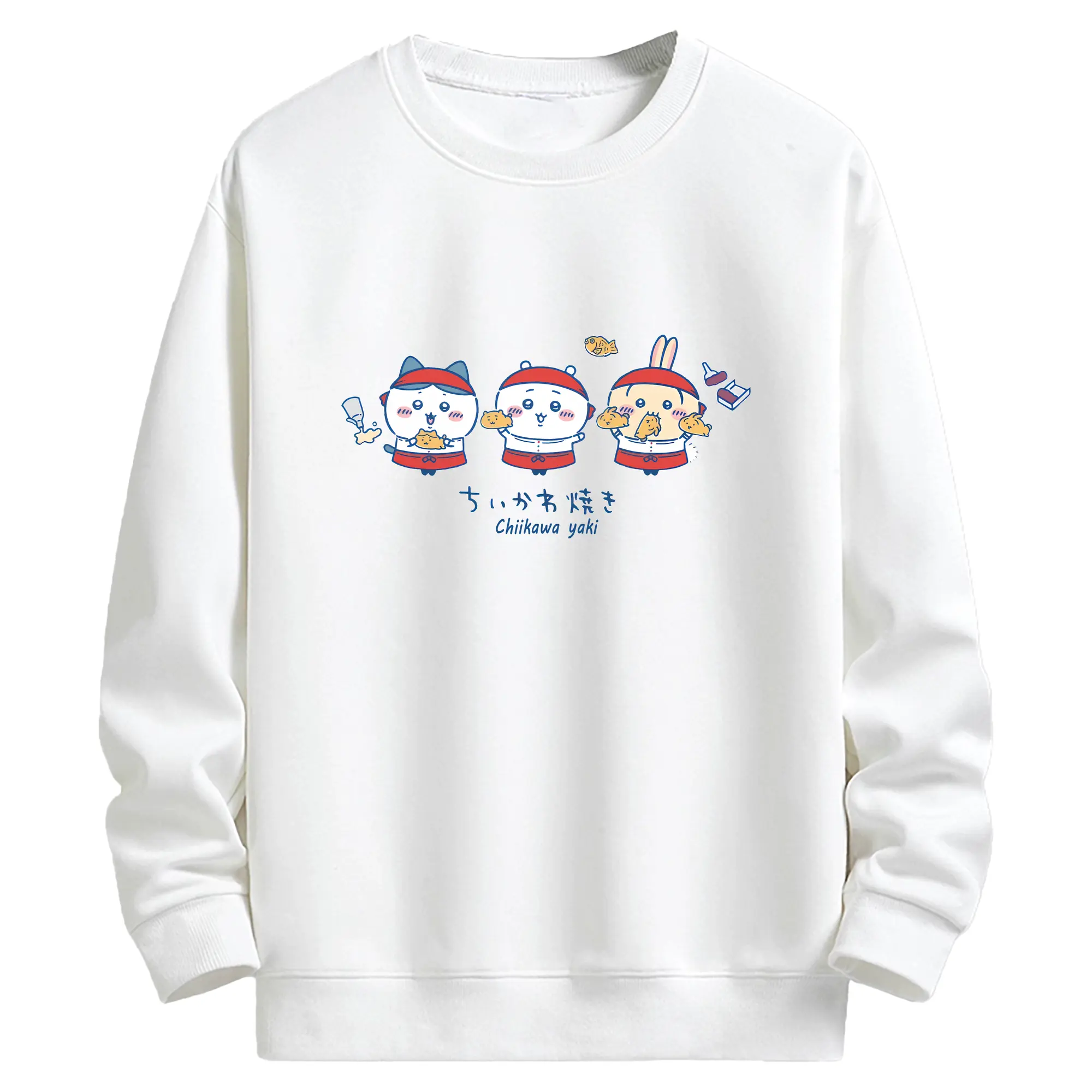 ちい が わ グッズ ちいかわ - キッズ クルーネックスウェットシャツ ・ フロントプリント ・ 綿80％ ポリエステル20％ ・ 快適 通学 スポーツ 日常使い お散歩用