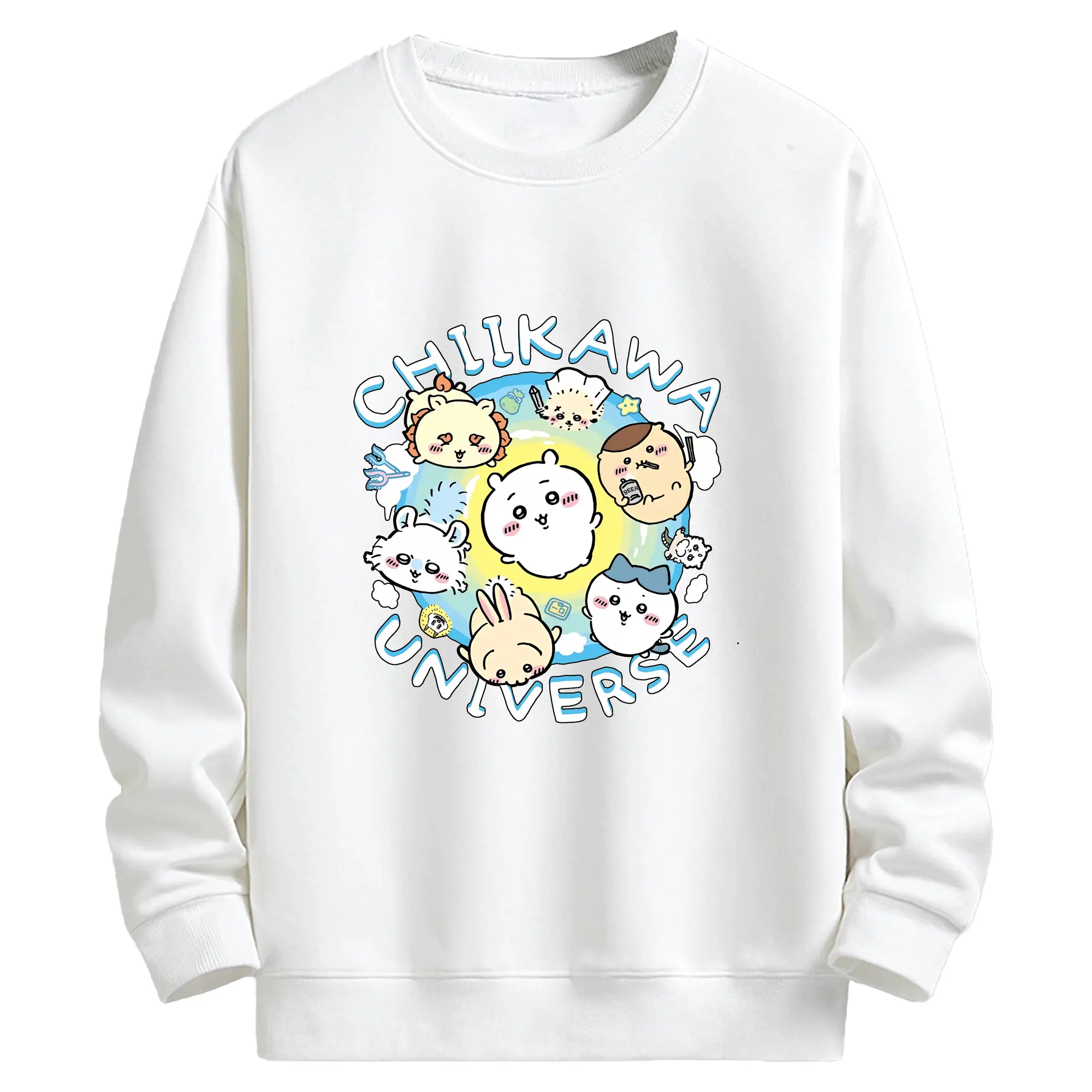 ちい が わ グッズ ちいかわ - キッズ クルーネックスウェットシャツ ・ フロントプリント ・ 綿80％ ポリエステル20％ ・ 快適 通学 スポーツ 日常使い お散歩用