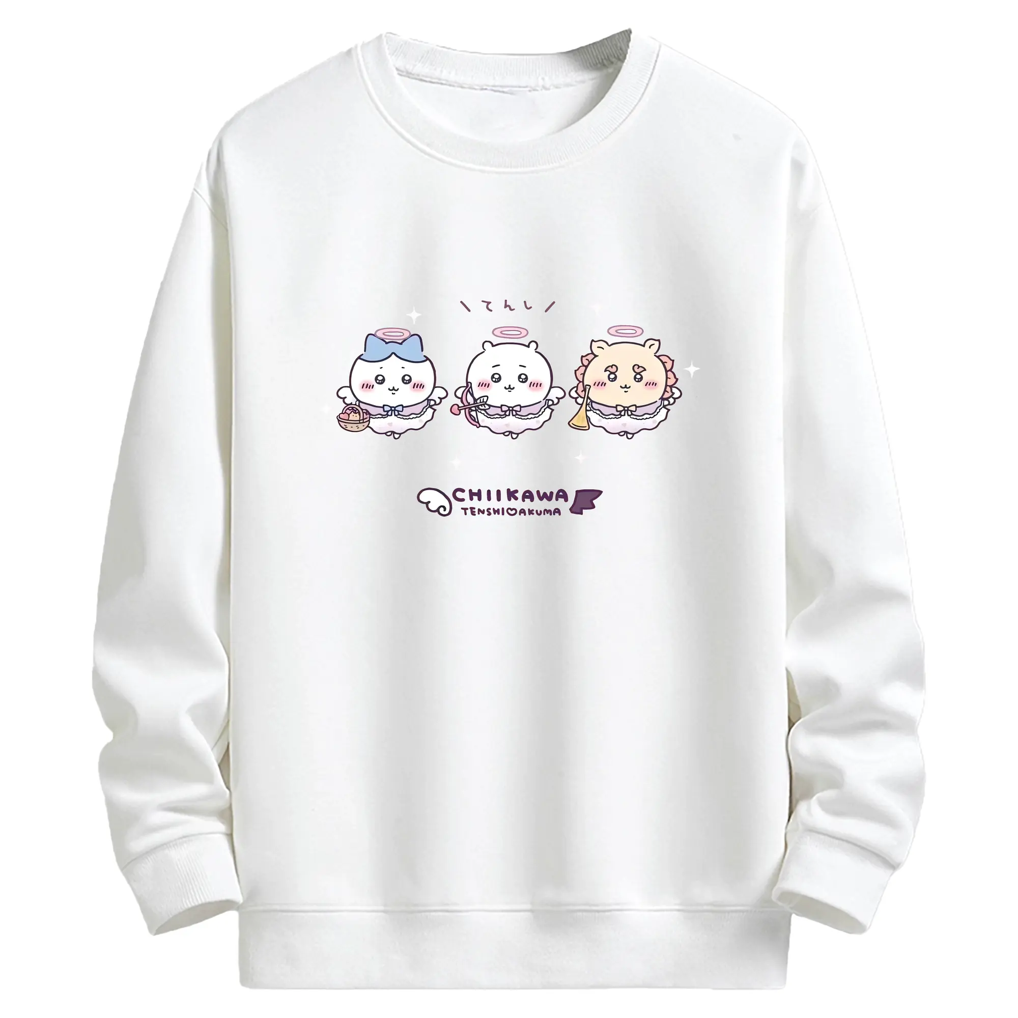 ちい が わ グッズ ちいかわ - キッズ クルーネックスウェットシャツ ・ フロントプリント ・ 綿80％ ポリエステル20％ ・ 快適 通学 スポーツ 日常使い お散歩用