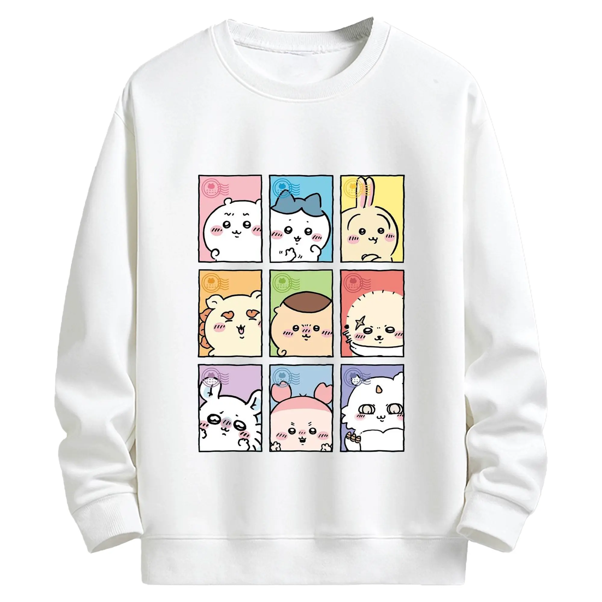 ちい が わ グッズ ちいかわ - キッズ クルーネックスウェットシャツ ・ フロントプリント ・ 綿80％ ポリエステル20％ ・ 快適 通学 スポーツ 日常使い お散歩用