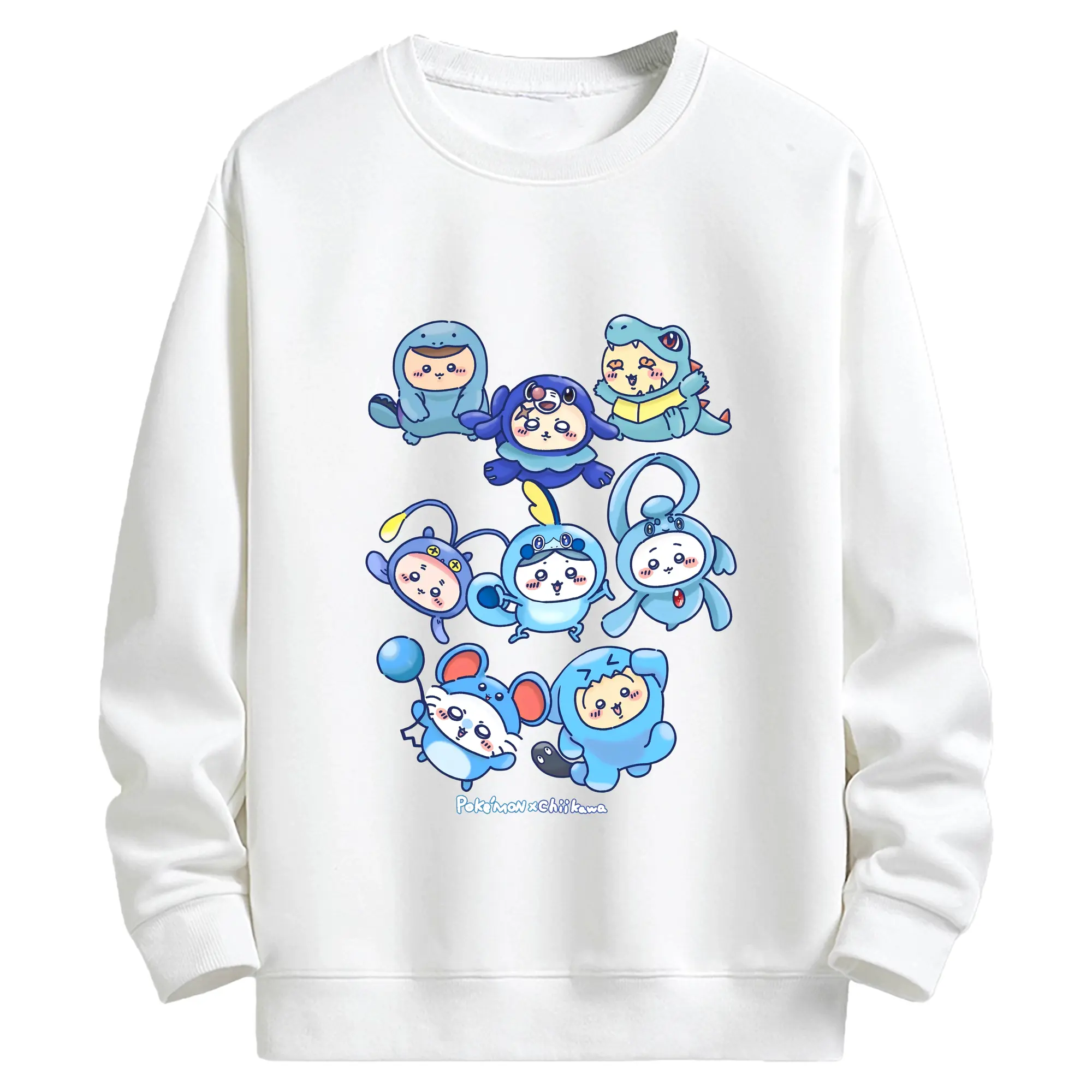 ちい が わ グッズ ちいかわ - キッズ クルーネックスウェットシャツ ・ フロントプリント ・ 綿80％ ポリエステル20％ ・ 快適 通学 スポーツ 日常使い お散歩用