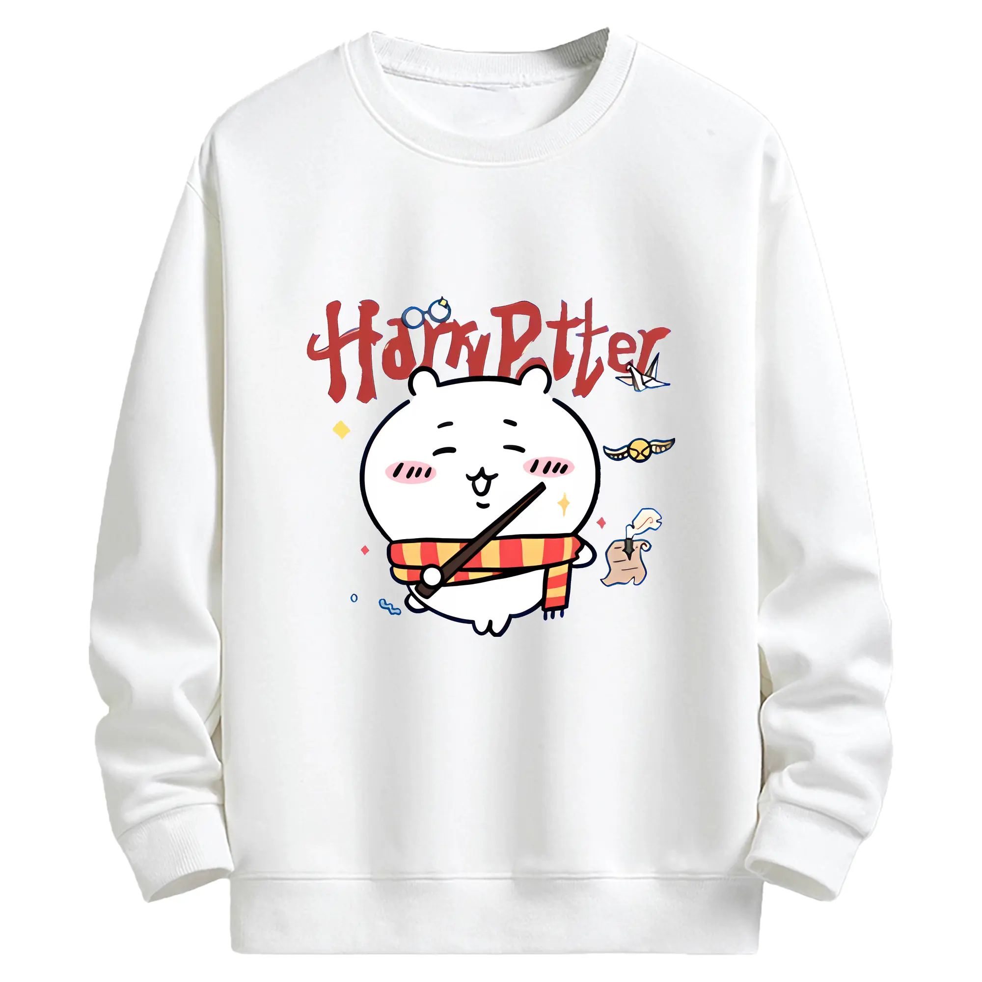 ちい が わ グッズ ちいかわ - キッズ クルーネックスウェットシャツ ・ フロントプリント ・ 綿80％ ポリエステル20％ ・ 快適 通学 スポーツ 日常使い お散歩用