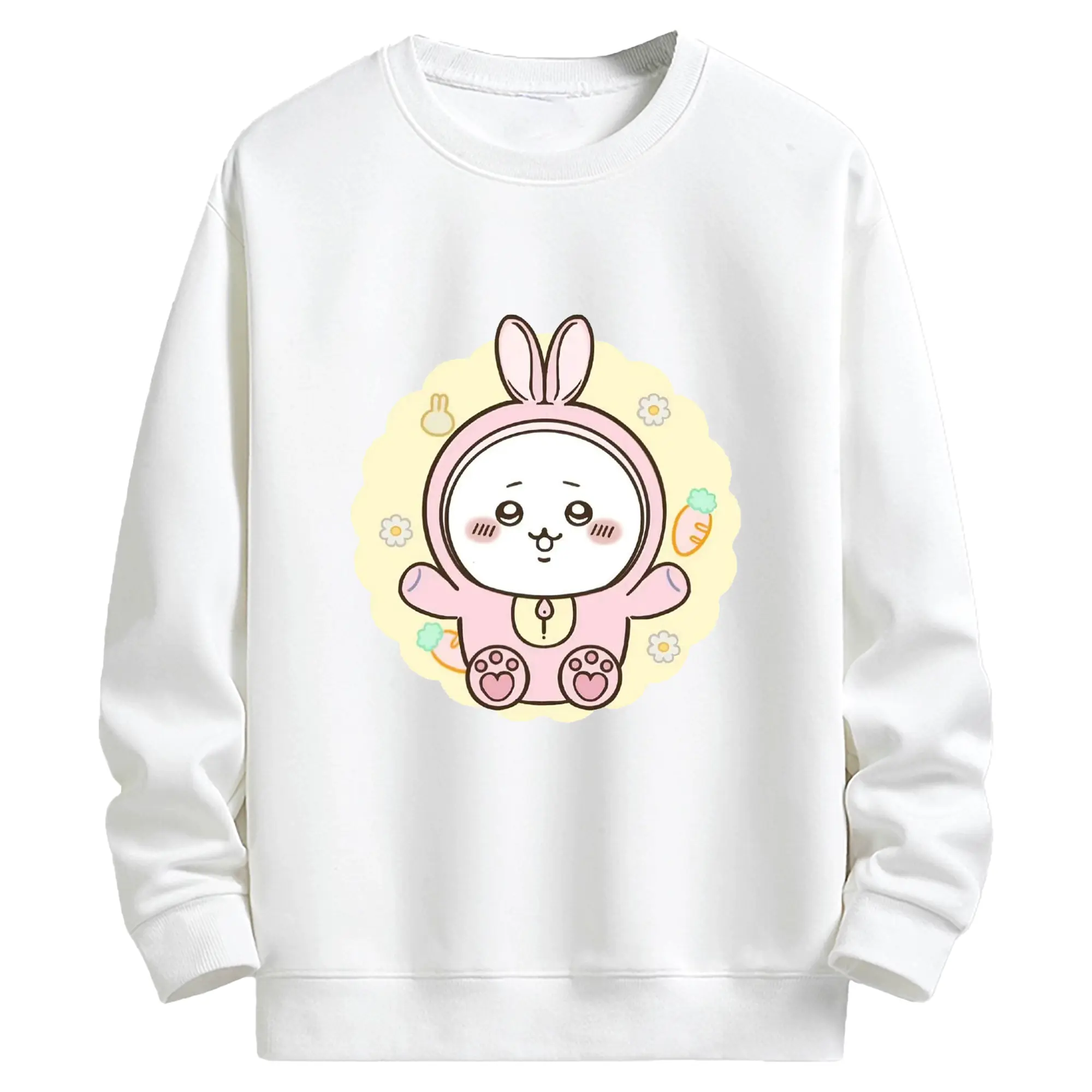 ちい が わ グッズ ちいかわ - キッズ クルーネックスウェットシャツ ・ フロントプリント ・ 綿80％ ポリエステル20％ ・ 快適 通学 スポーツ 日常使い お散歩用