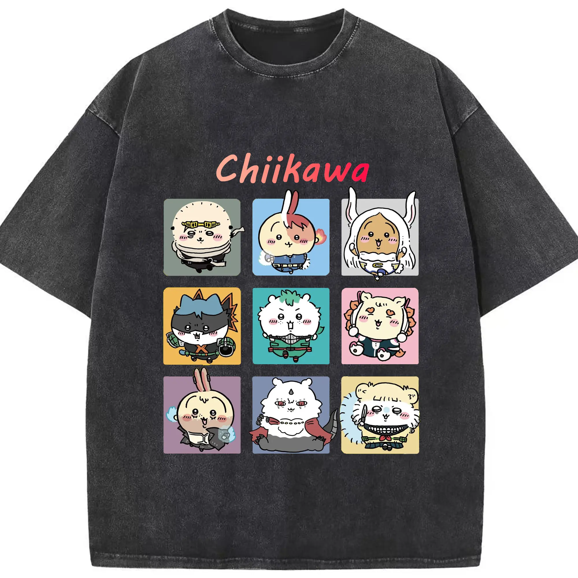 ちい が わ グッズ ちいかわ - 綿100％ ヴィンテージ風 半袖Tシャツ ・ フロントプリント ・ 柔らか肌触り ・ 通気性 快適 ・ スポーツ カジュアル 外出用