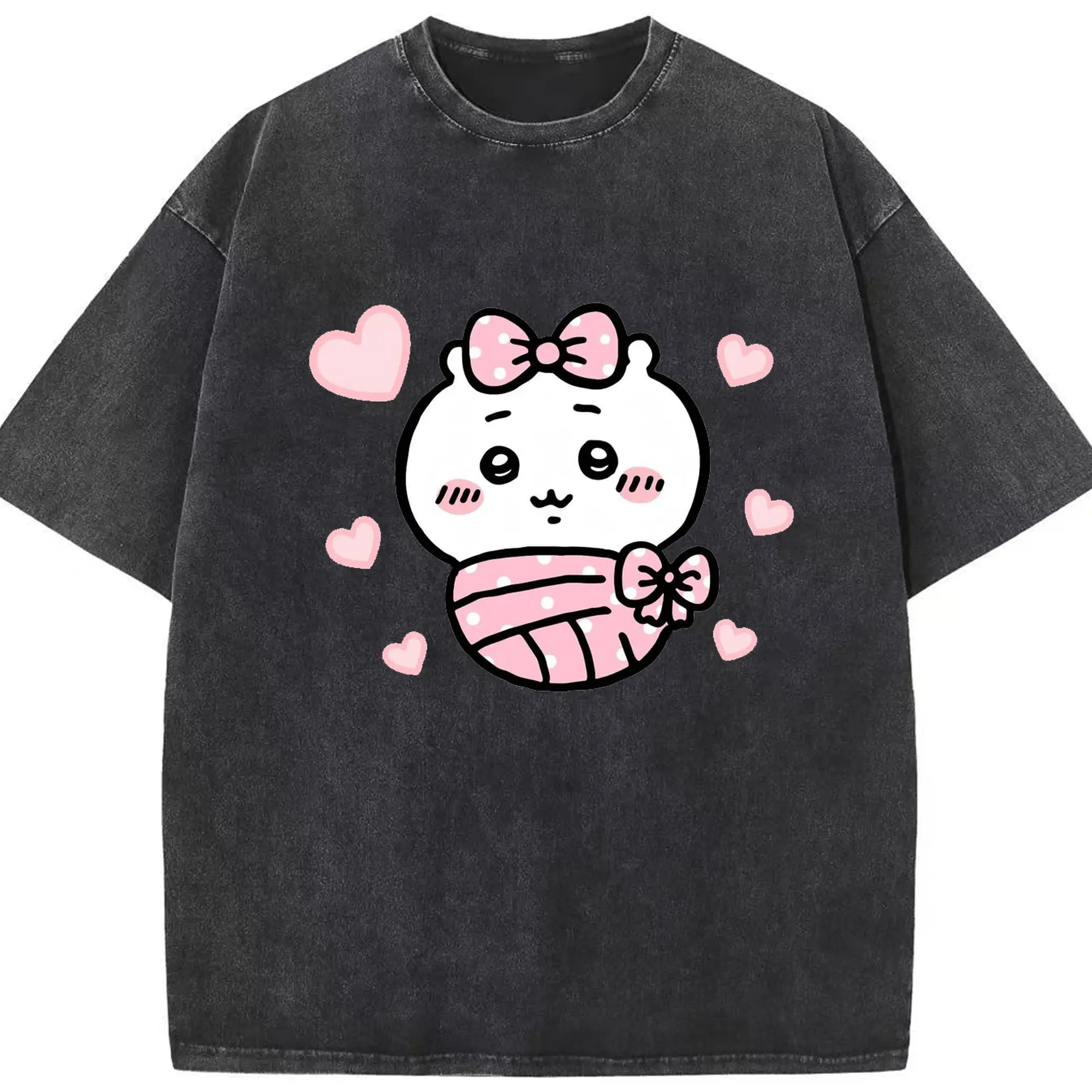 ちい が わ グッズ ちいかわ - 綿100％ ヴィンテージ風 半袖Tシャツ ・ フロントプリント ・ 柔らか肌触り ・ 通気性 快適 ・ スポーツ カジュアル 外出用