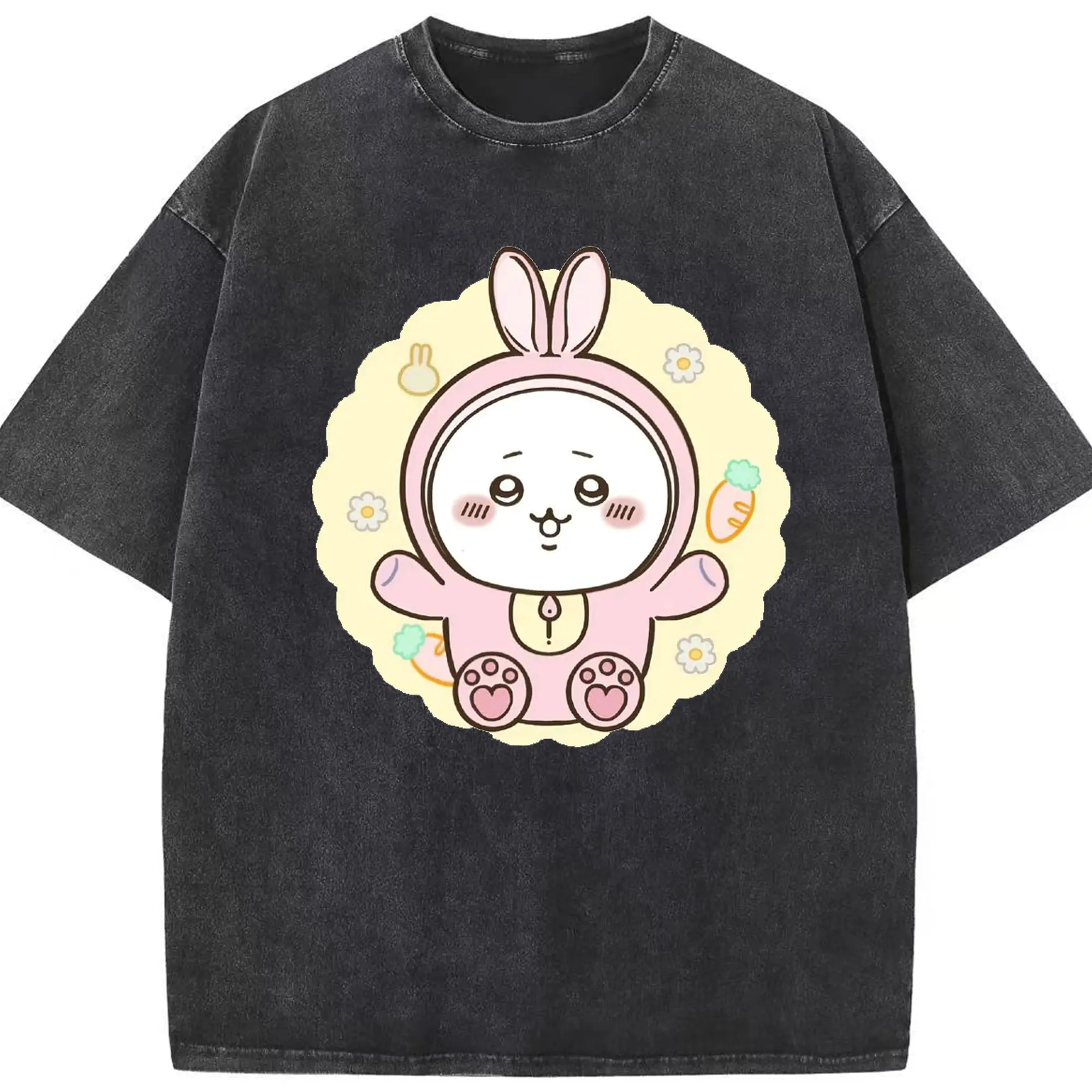ちい が わ グッズ ちいかわ - 綿100％ ヴィンテージ風 半袖Tシャツ ・ フロントプリント ・ 柔らか肌触り ・ 通気性 快適 ・ スポーツ カジュアル 外出用