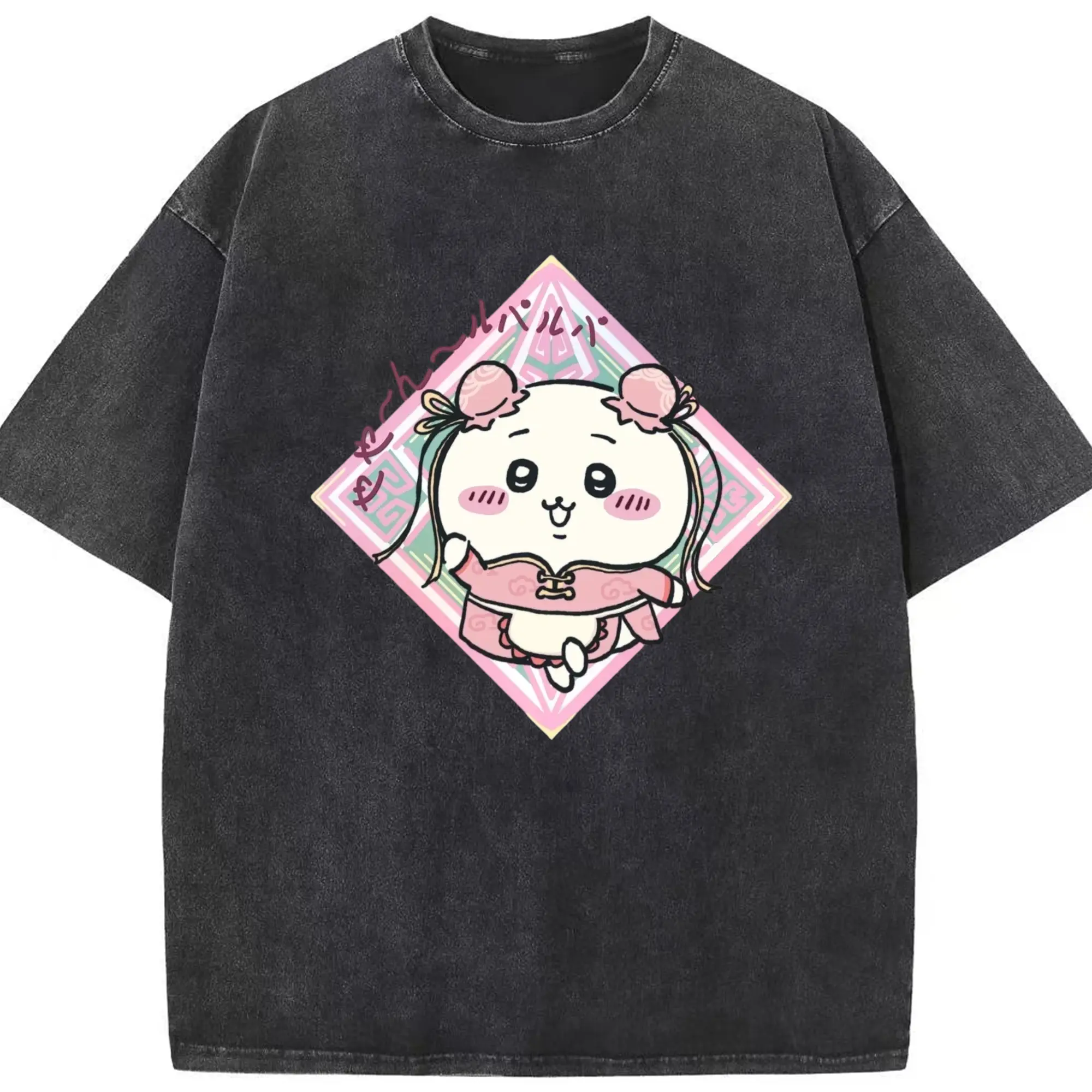 ちい が わ グッズ ちいかわ - 綿100％ ヴィンテージ風 半袖Tシャツ ・ フロントプリント ・ 柔らか肌触り ・ 通気性 快適 ・ スポーツ カジュアル 外出用
