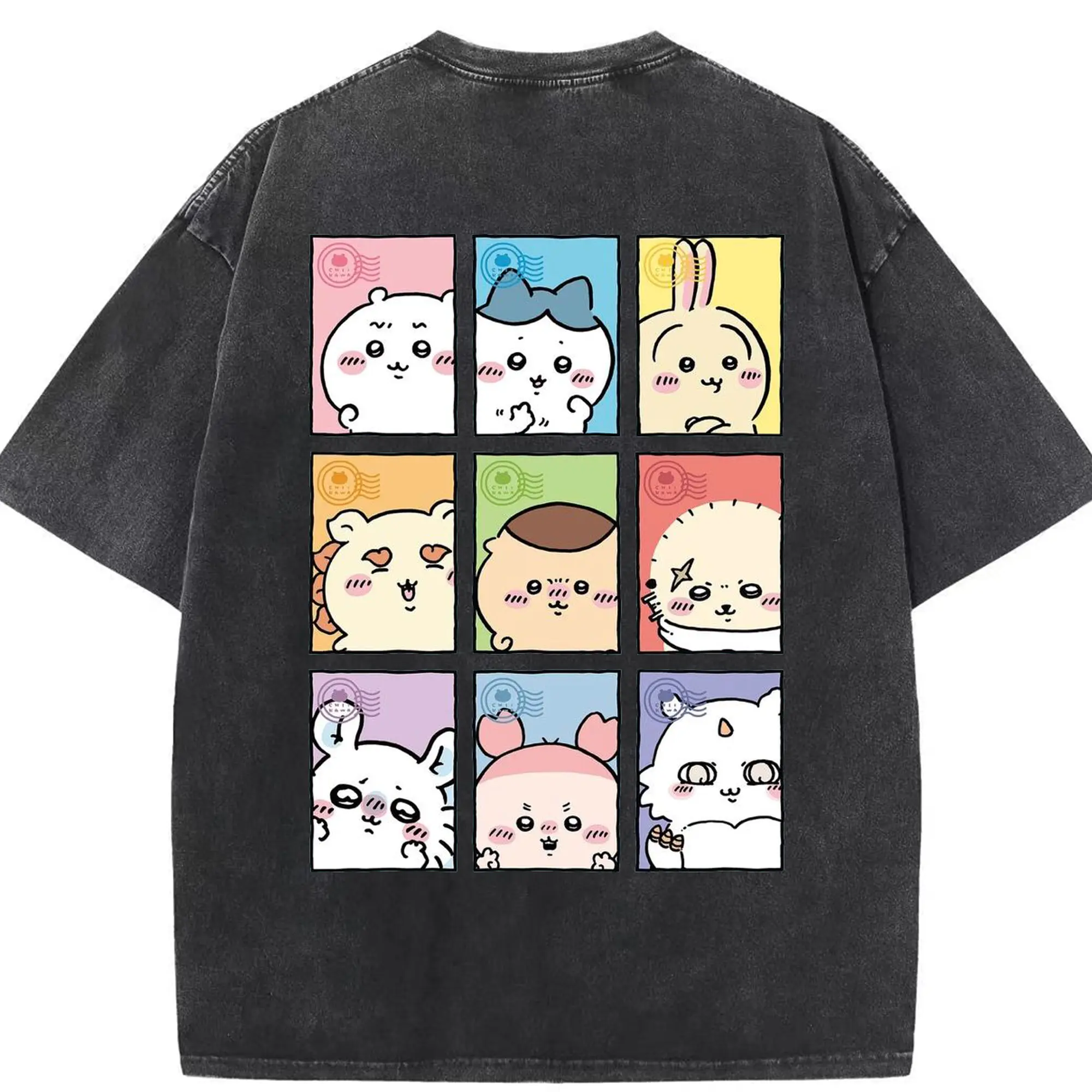 ちい が わ グッズ ちいかわ - 綿100％ ヴィンテージ風 半袖Tシャツ ・ 背面プリント ・ 柔らか肌触り ・ 通気性 快適 ・ スポーツ カジュアル 外出用