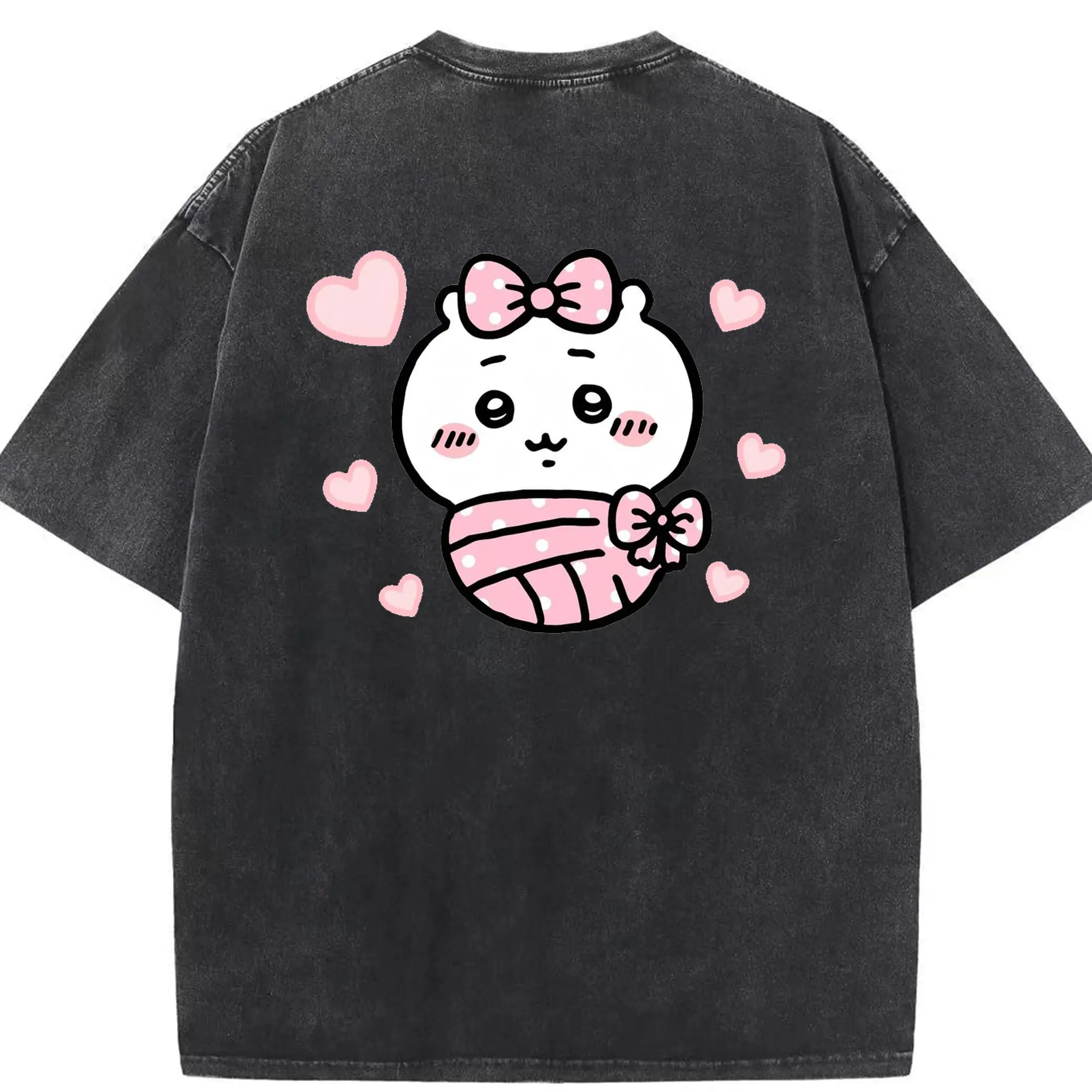 ちい が わ グッズ ちいかわ - 綿100％ ヴィンテージ風 半袖Tシャツ ・ 背面プリント ・ 柔らか肌触り ・ 通気性 快適 ・ スポーツ カジュアル 外出用