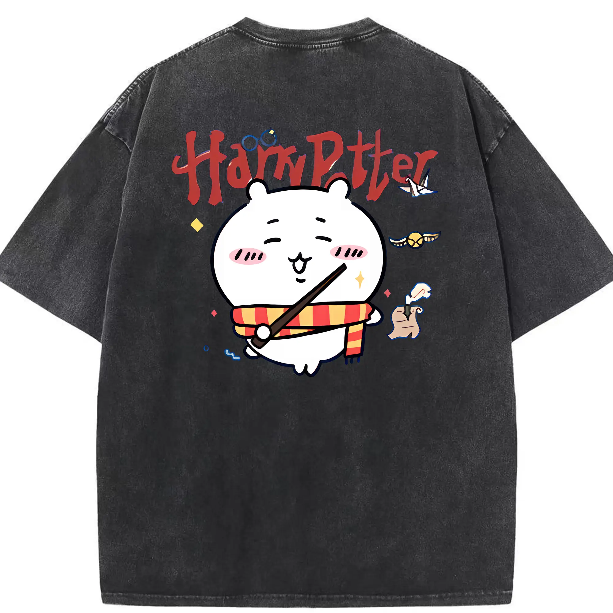 ちい が わ グッズ ちいかわ - 綿100％ ヴィンテージ風 半袖Tシャツ ・ 背面プリント ・ 柔らか肌触り ・ 通気性 快適 ・ スポーツ カジュアル 外出用
