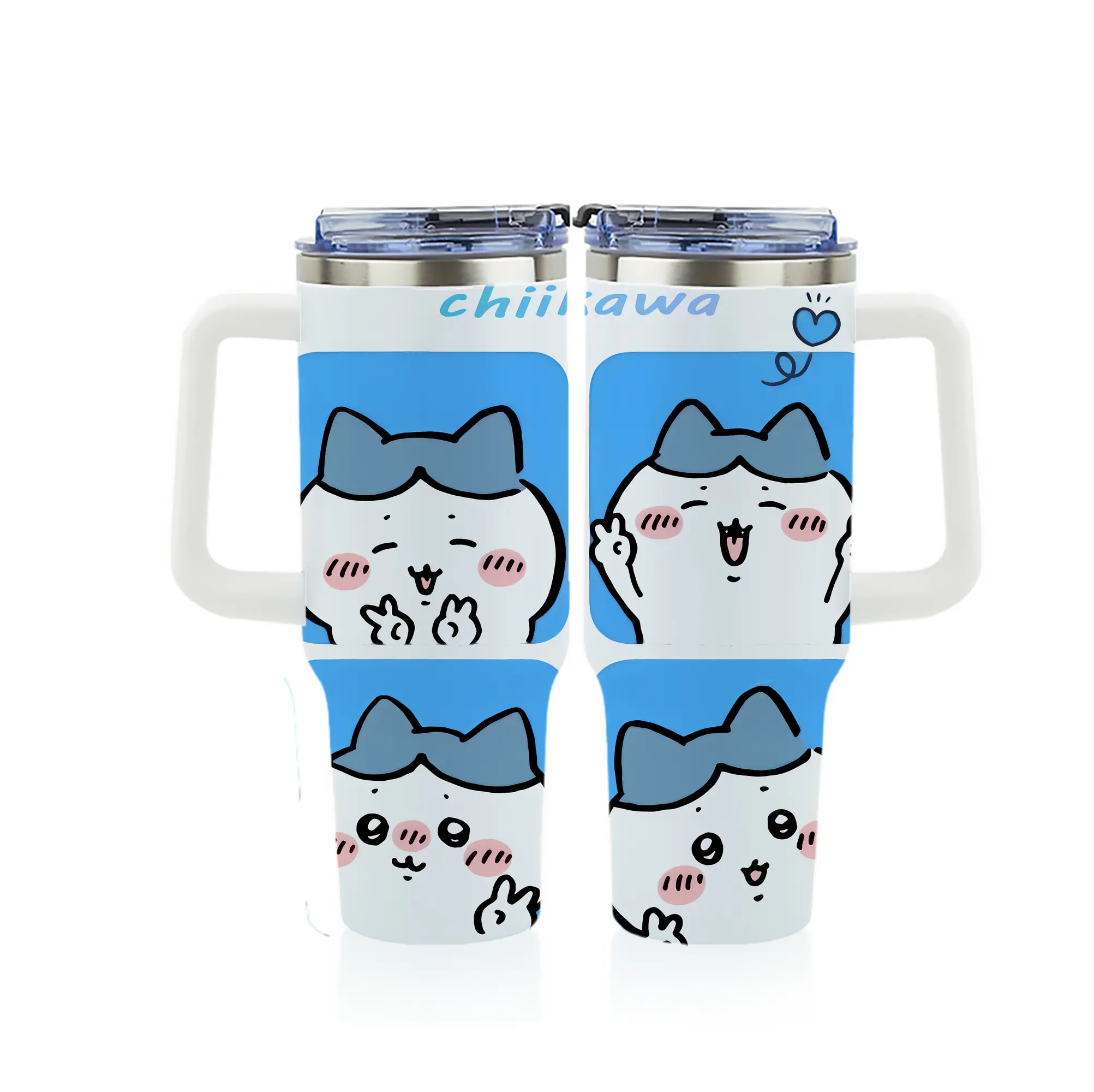 ちい が わ グッズ ハチワレ - 1200mL フルプリント車用タンブラー ・ 304ステンレス 内側 ・ 201ステンレス 外側 ・ 保温 保冷 ・ 通勤 ドライブ アウトドア用