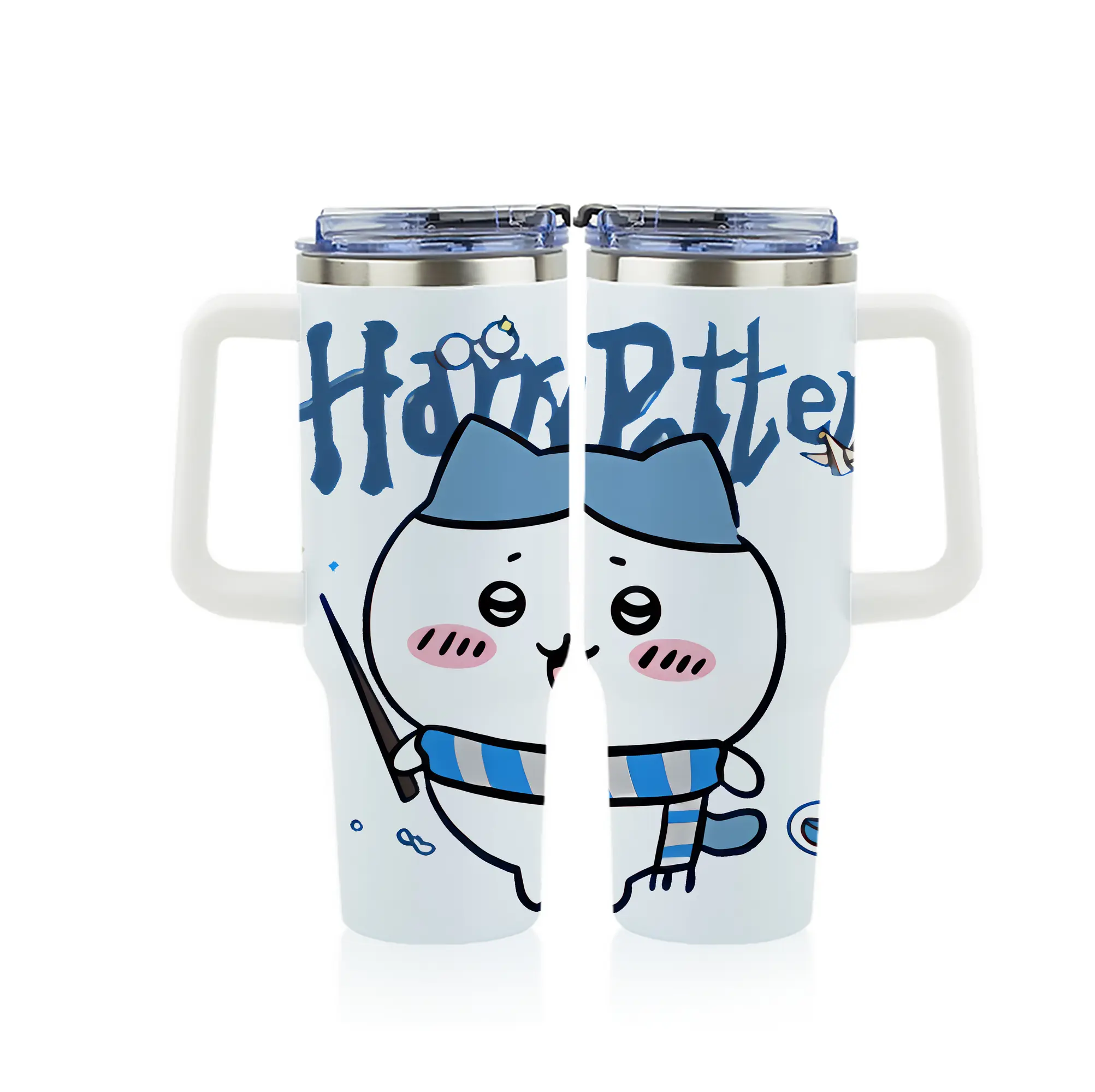 ちい が わ グッズ ハチワレ - 1200mL フルプリント車用タンブラー ・ 304ステンレス 内側 ・ 201ステンレス 外側 ・ 保温 保冷 ・ 通勤 ドライブ アウトドア用