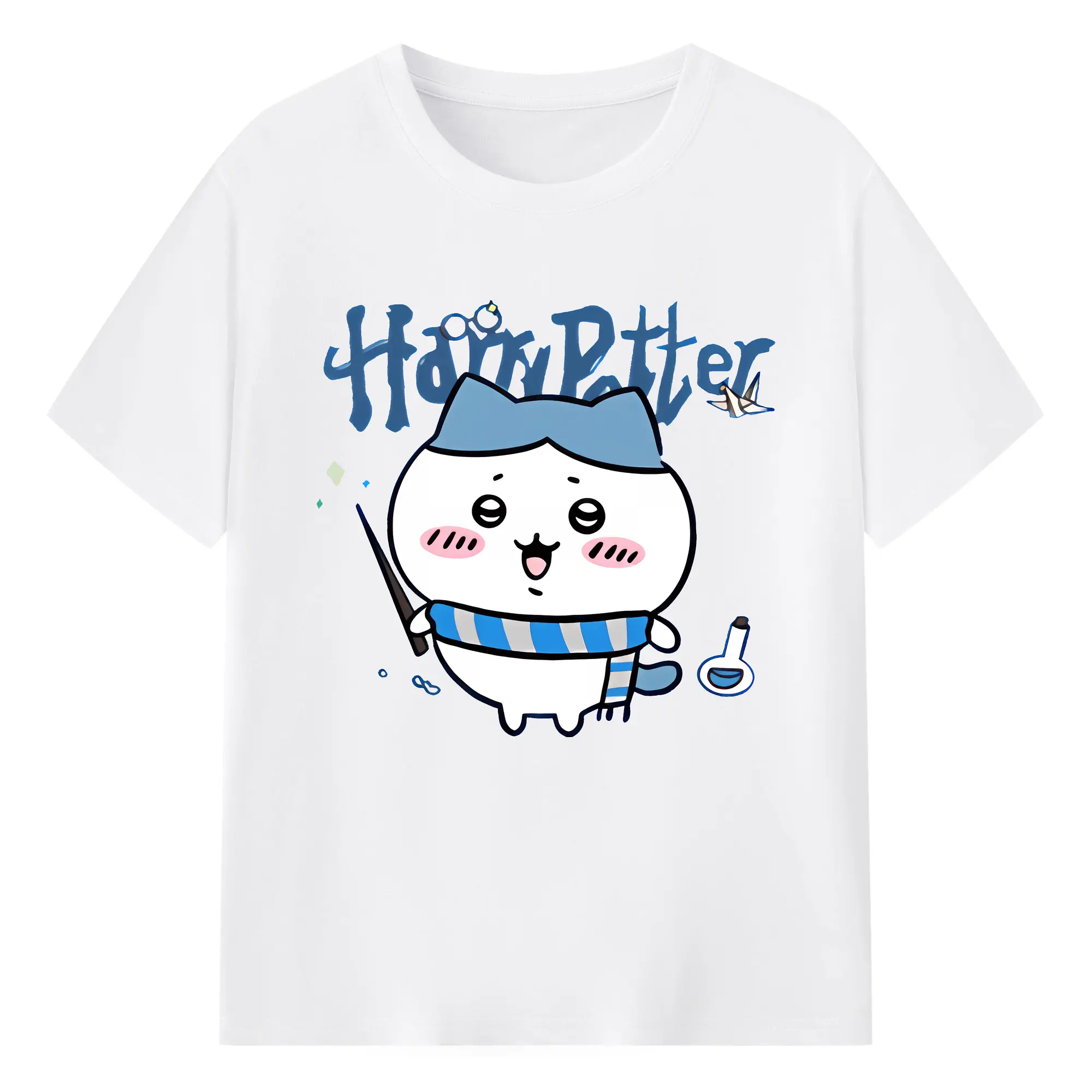 ちい が わ グッズ ハチワレ - 綿100％ 半袖Tシャツ ・ フロントプリント ・ 快適 通気性 ・ 日常使い 散歩 スポーツ用
