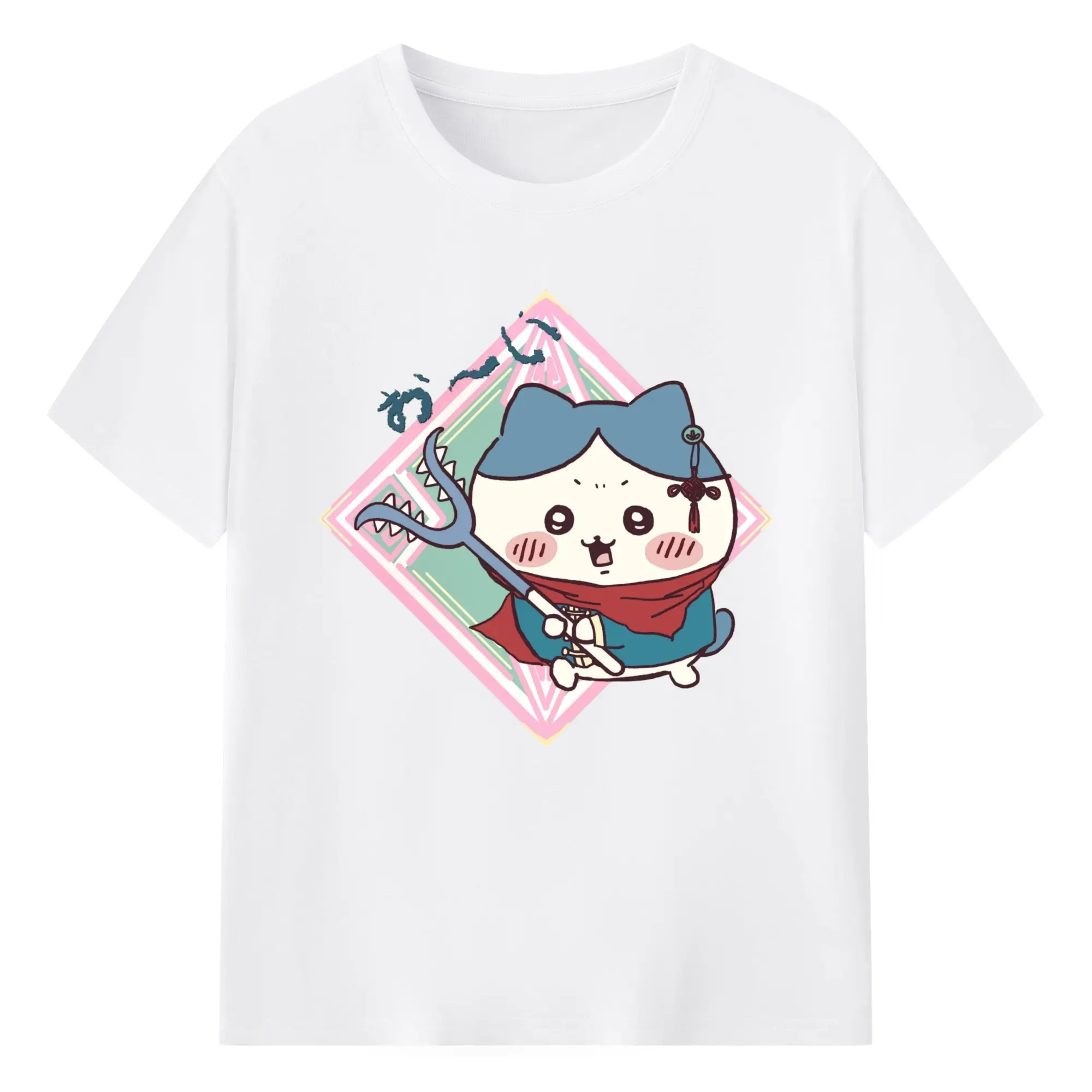 ちい が わ グッズ ハチワレ - 綿100％ 半袖Tシャツ ・ フロントプリント ・ 快適 通気性 ・ 日常使い 散歩 スポーツ用