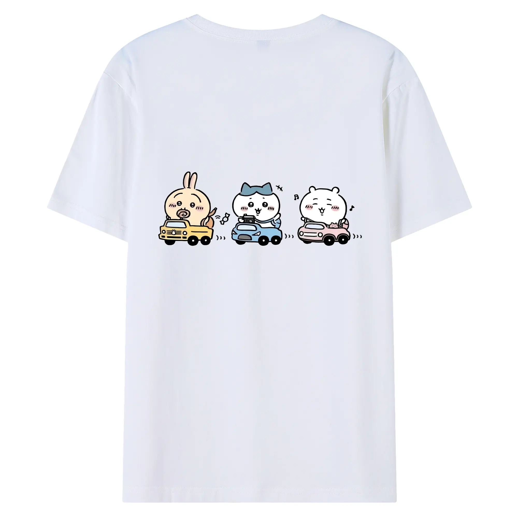 ちい が わ グッズ ハチワレ - 綿100％ 半袖Tシャツ ・ バックプリント ・ 快適 通気性 ・ 日常使い 散歩 スポーツ用