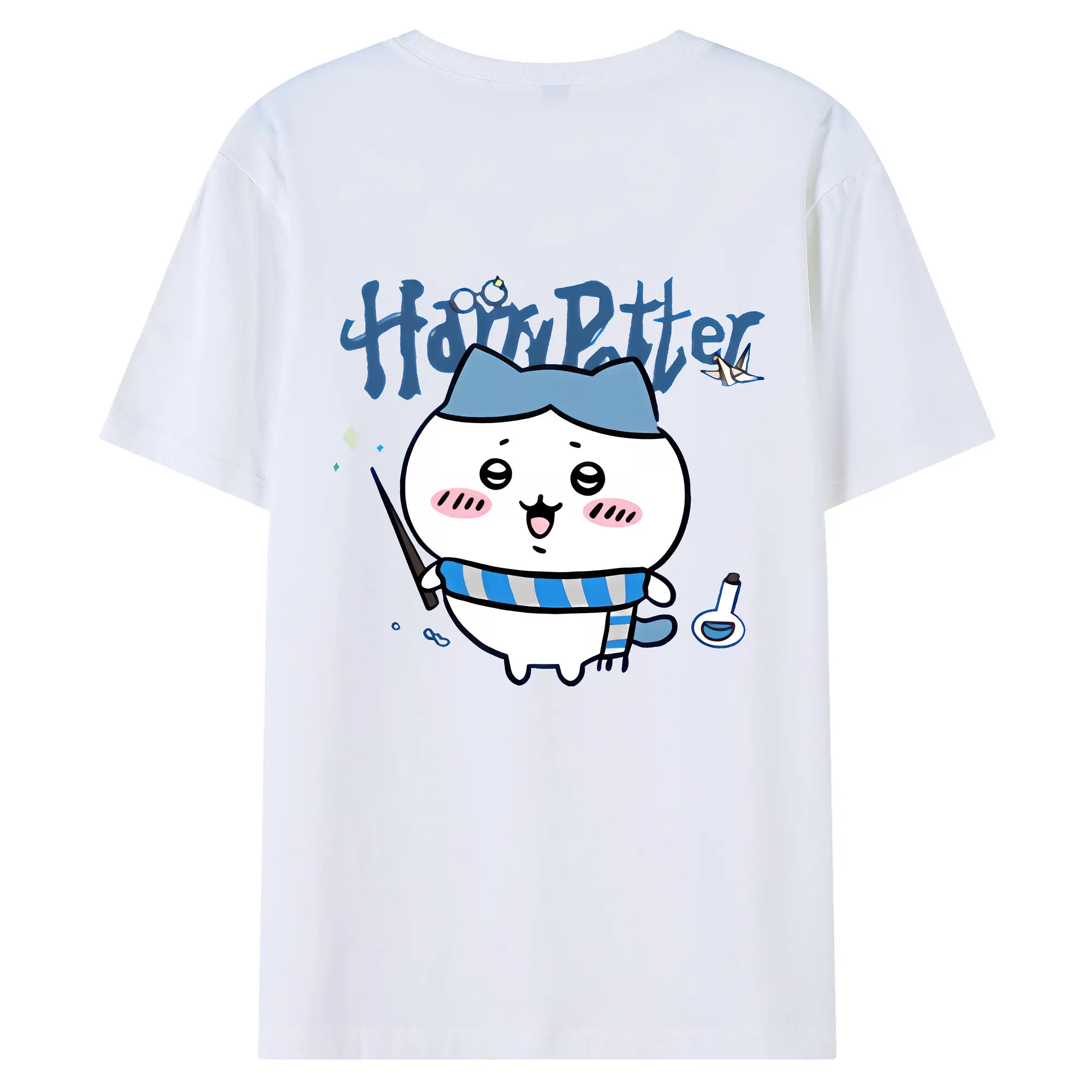 ちい が わ グッズ ハチワレ - 綿100％ 半袖Tシャツ ・ バックプリント ・ 快適 通気性 ・ 日常使い 散歩 スポーツ用