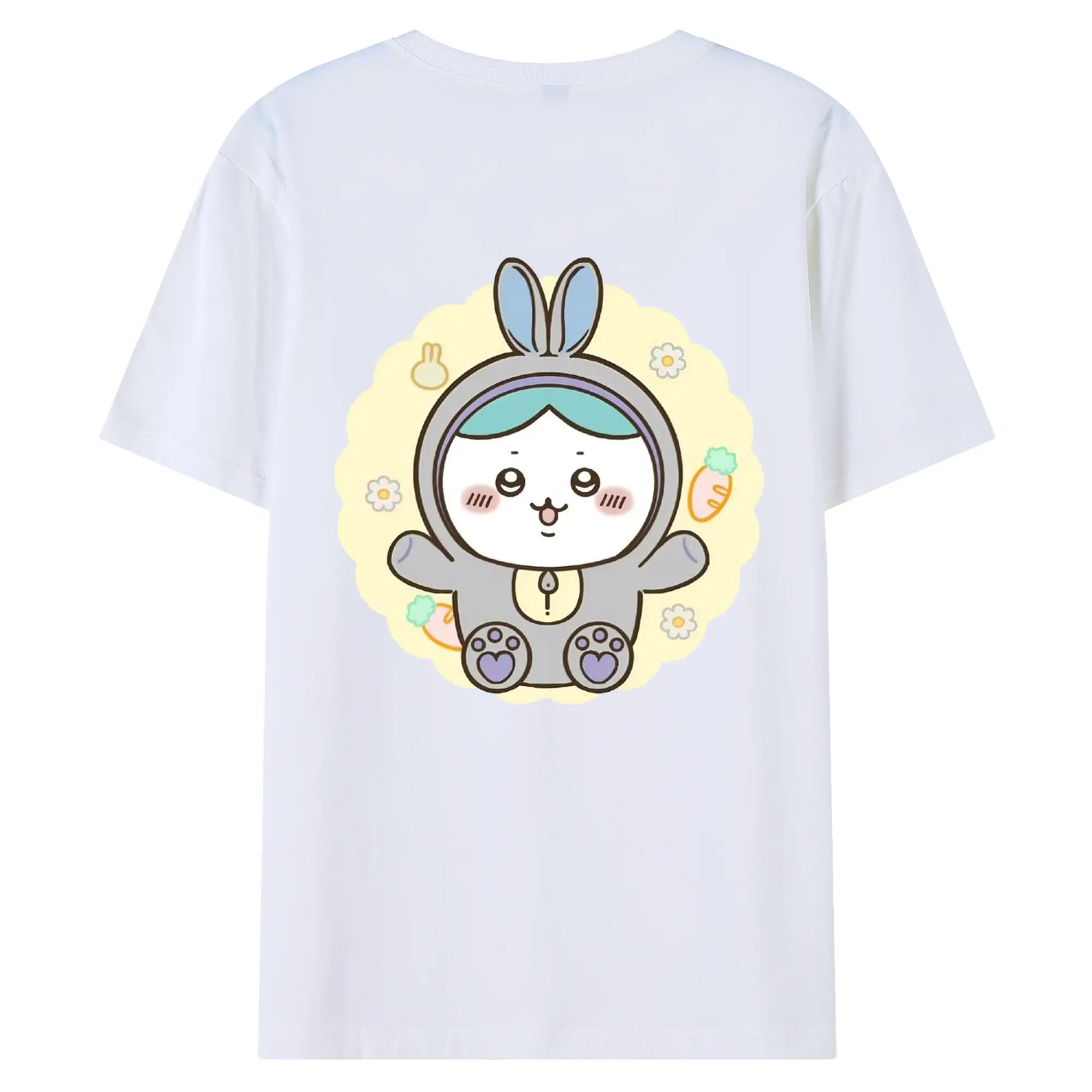ちい が わ グッズ ハチワレ - 綿100％ 半袖Tシャツ ・ バックプリント ・ 快適 通気性 ・ 日常使い 散歩 スポーツ用