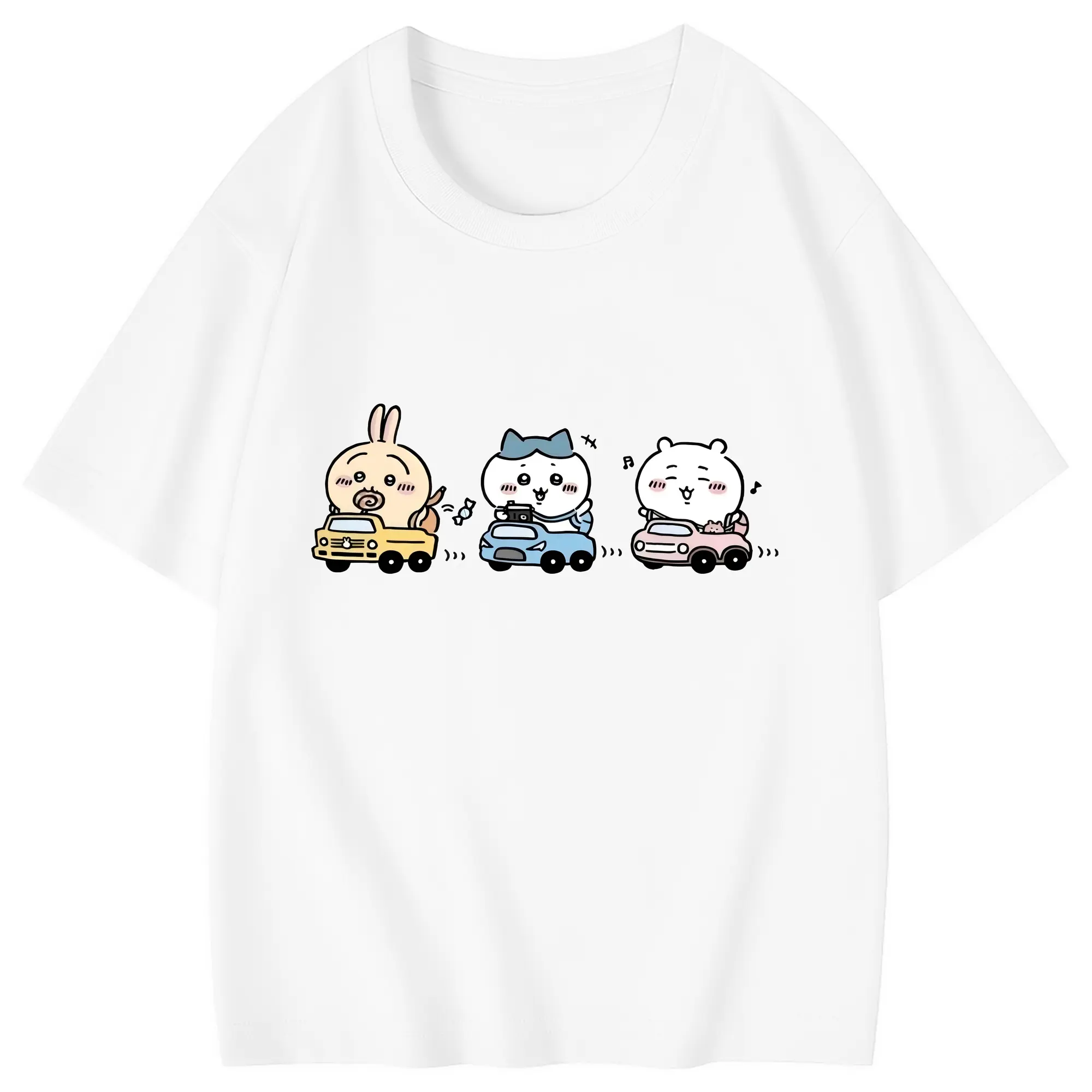ちい が わ グッズ ハチワレ - 綿100％ キッズTシャツ ・ フロントプリント ・ 快適 通気性 ・ スポーツ カジュアル 散歩用