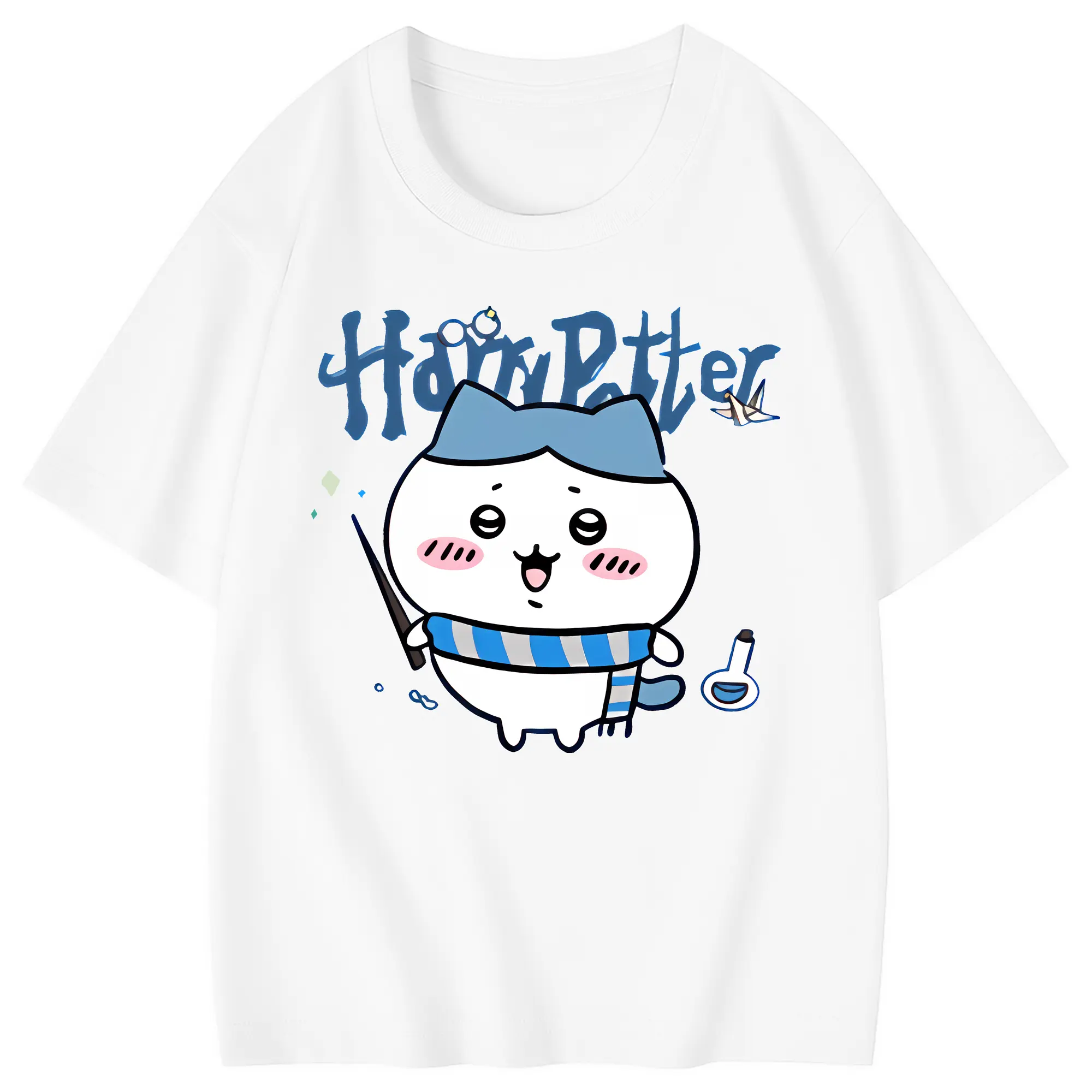 ちい が わ グッズ ハチワレ - 綿100％ キッズTシャツ ・ フロントプリント ・ 快適 通気性 ・ スポーツ カジュアル 散歩用