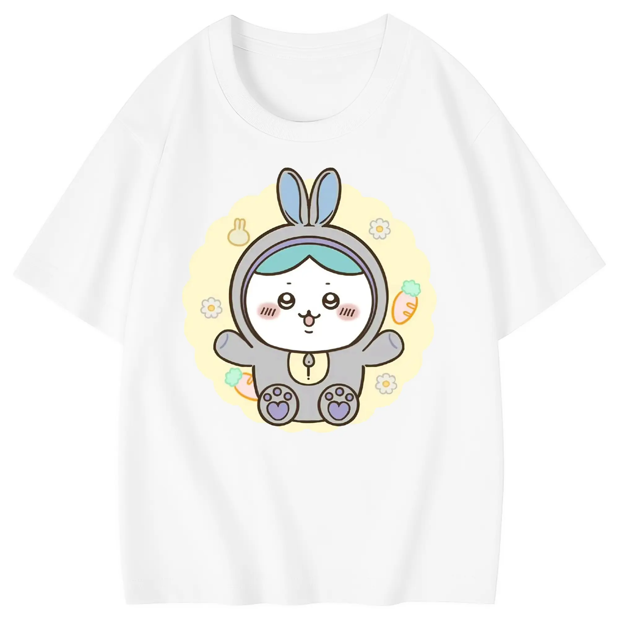 ちい が わ グッズ ハチワレ - 綿100％ キッズTシャツ ・ フロントプリント ・ 快適 通気性 ・ スポーツ カジュアル 散歩用