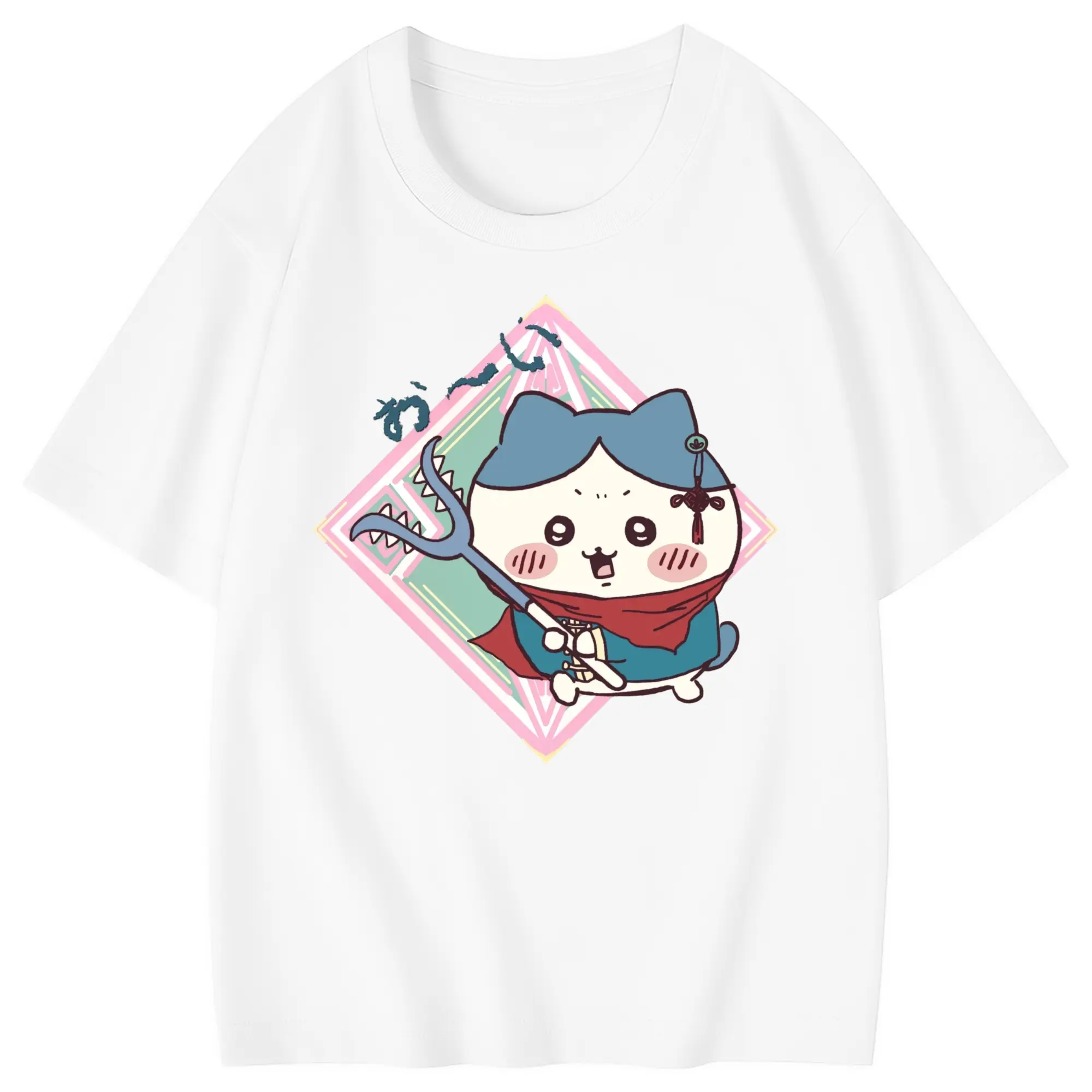 ちい が わ グッズ ハチワレ - 綿100％ キッズTシャツ ・ フロントプリント ・ 快適 通気性 ・ スポーツ カジュアル 散歩用