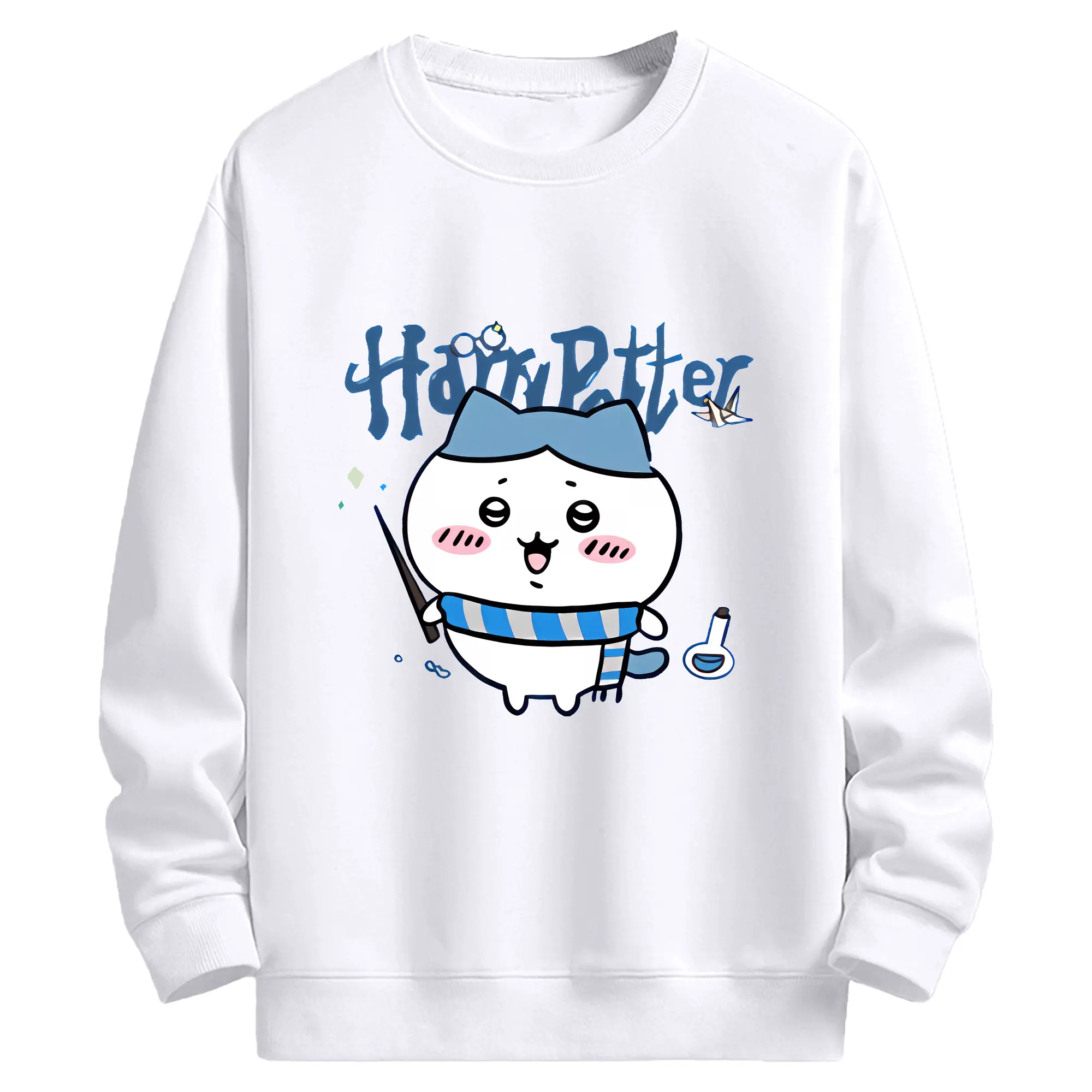 ちい が わ グッズ ハチワレ - 高品質 クルーネック スウェット ・ コットン59％ ポリエステル41％ ・ ユニセックス 長袖 トレーナー ・ カジュアル デイリー スポーツ 散歩用