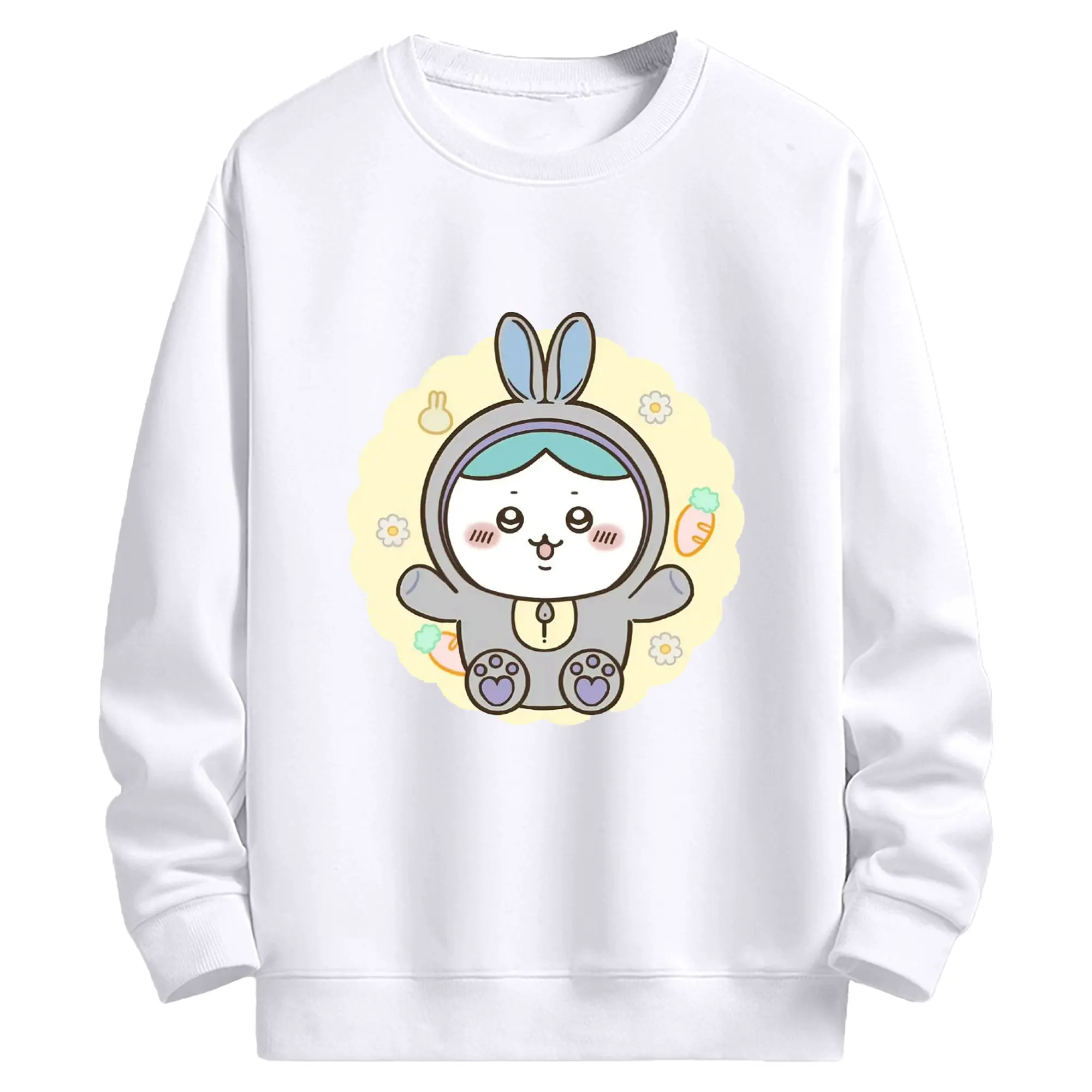 ちい が わ グッズ ハチワレ - 高品質 クルーネック スウェット ・ コットン59％ ポリエステル41％ ・ ユニセックス 長袖 トレーナー ・ カジュアル デイリー スポーツ 散歩用