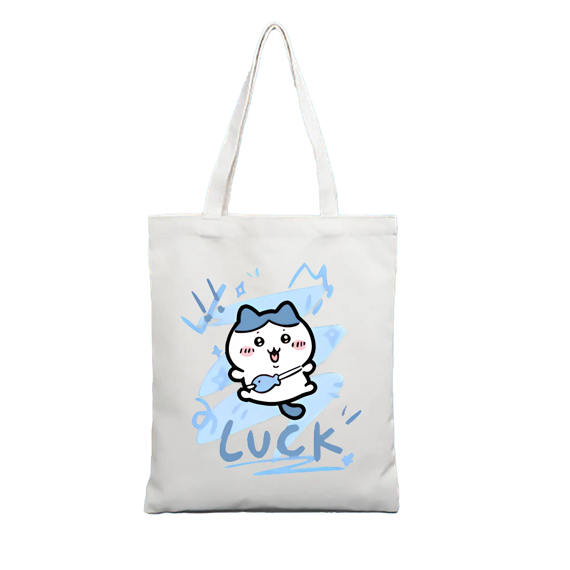 ちい が わ グッズ ハチワレ - 縦型キャンバス手提げバッグ（トートバッグ） ・ キャンバス素材 ・ ショッピング用 ・ 軽量 丈夫 お手入れ簡単