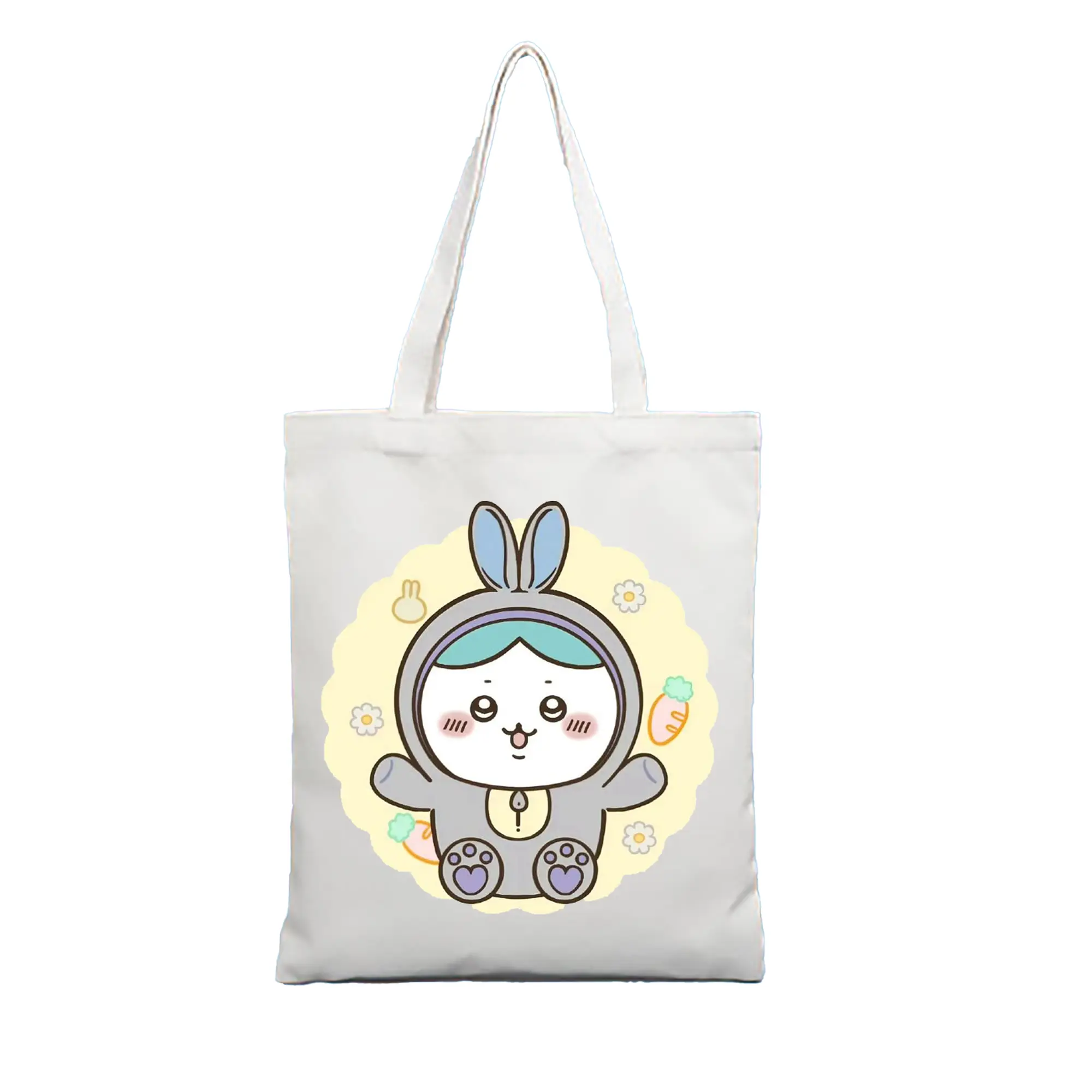 ちい が わ グッズ ハチワレ - 縦型キャンバス手提げバッグ（トートバッグ） ・ キャンバス素材 ・ ショッピング用 ・ 軽量 丈夫 お手入れ簡単