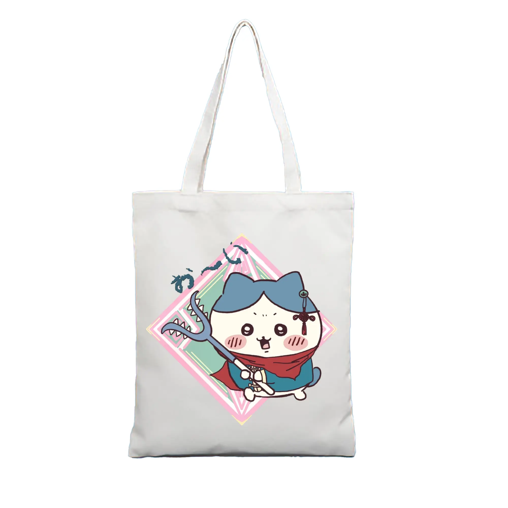 ちい が わ グッズ ハチワレ - 縦型キャンバス手提げバッグ（トートバッグ） ・ キャンバス素材 ・ ショッピング用 ・ 軽量 丈夫 お手入れ簡単