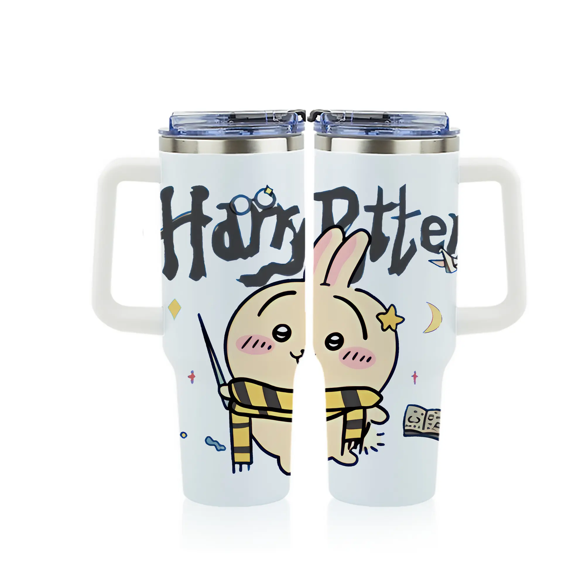 ちい が わ グッズ うさぎ - 1200mL フルプリント車用タンブラー ・ 304ステンレス 内側 ・ 201ステンレス 外側 ・ 保温 保冷 ・ 通勤 ドライブ アウトドア用