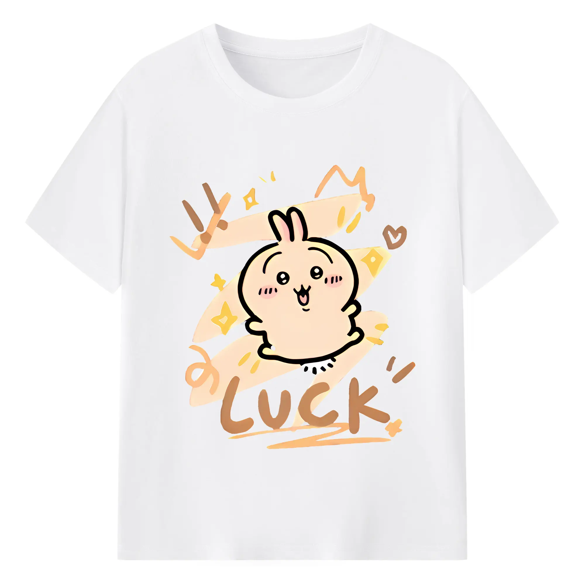 ちい が わ グッズ うさぎ - 綿100％ 半袖Tシャツ ・ フロントプリント ・ 快適 通気性 ・ 日常使い 散歩 スポーツ用