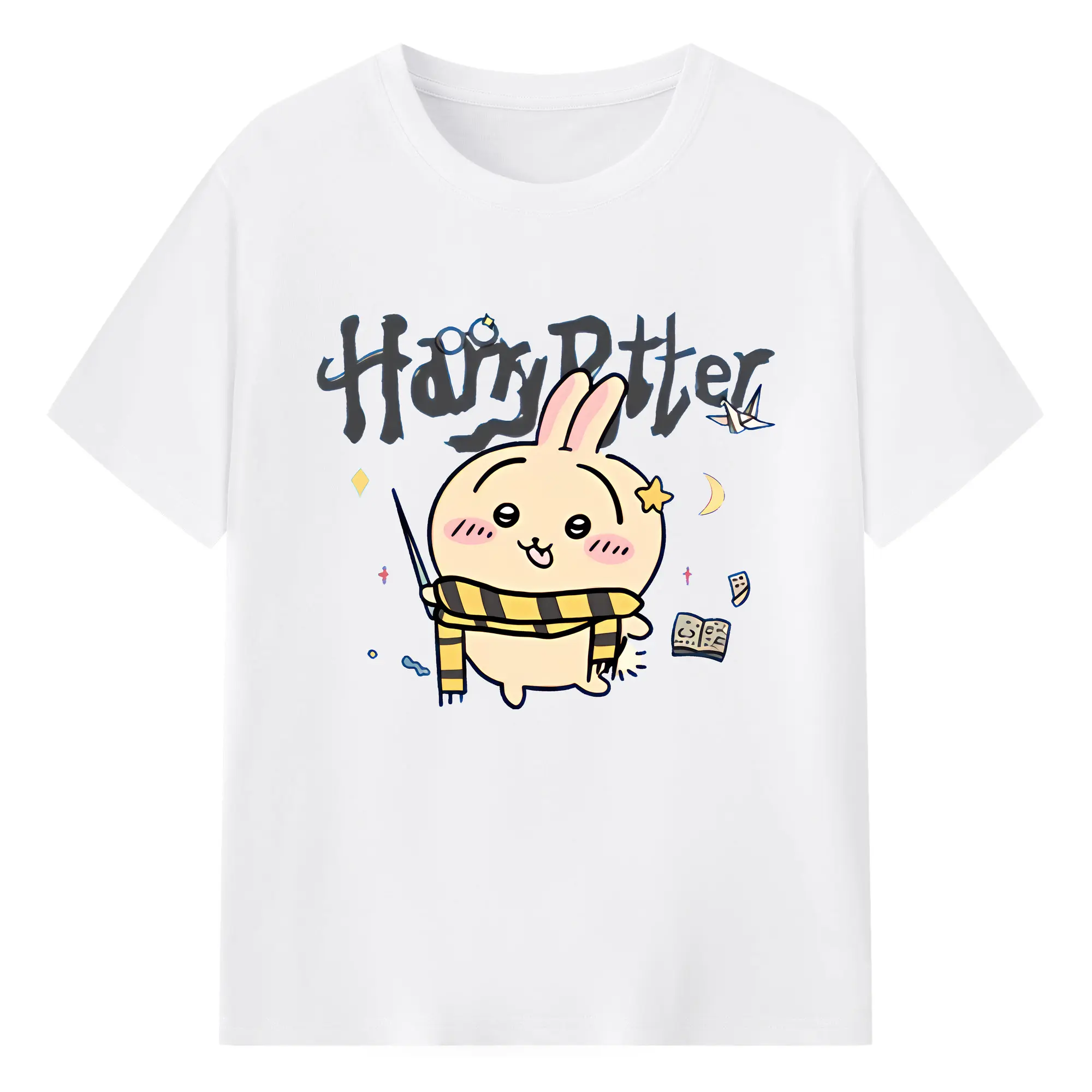 ちい が わ グッズ うさぎ - 綿100％ 半袖Tシャツ ・ フロントプリント ・ 快適 通気性 ・ 日常使い 散歩 スポーツ用