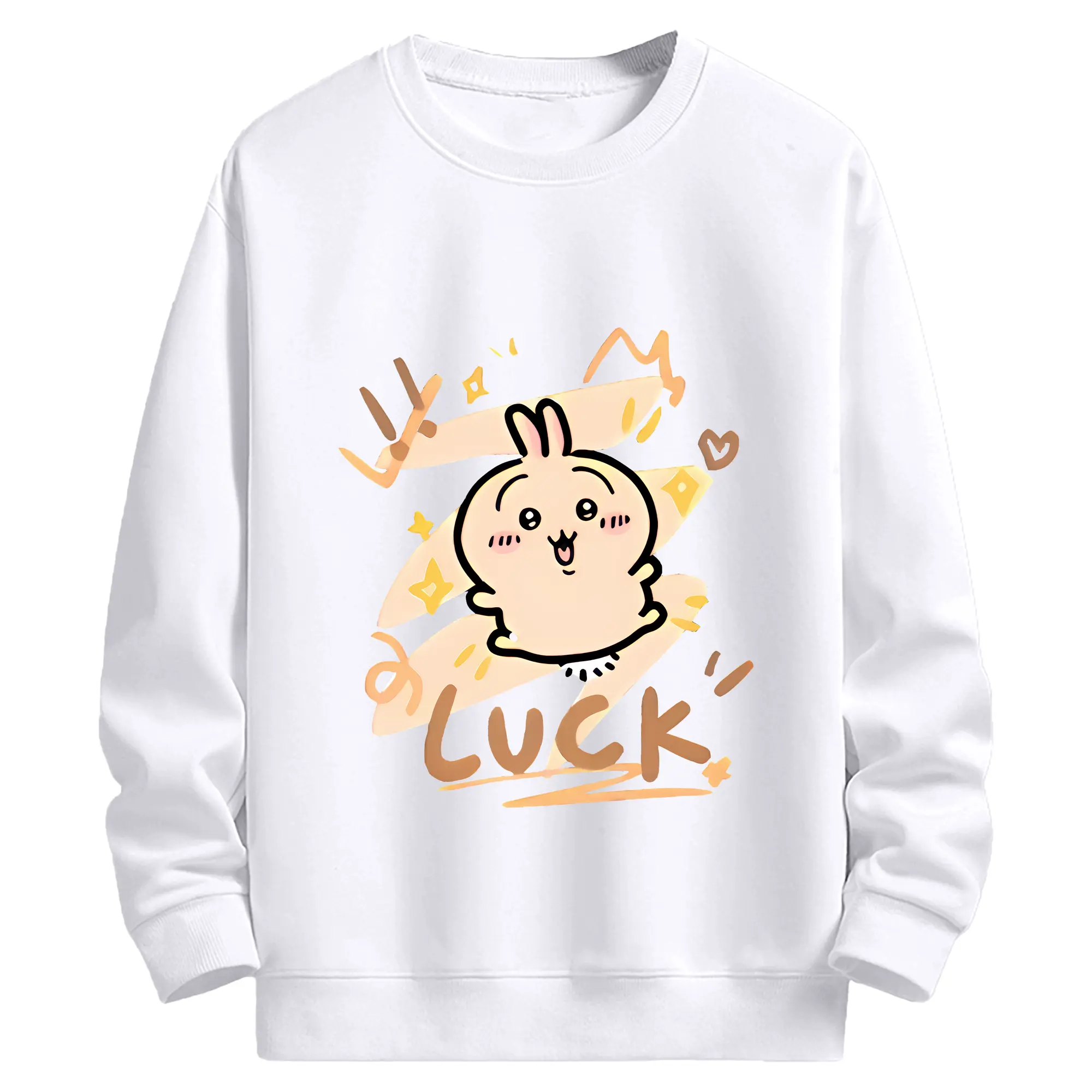 ちい が わ グッズ うさぎ - 高品質 クルーネック スウェット ・ コットン59％ ポリエステル41％ ・ ユニセックス 長袖 トレーナー ・ カジュアル デイリー スポーツ 散歩用