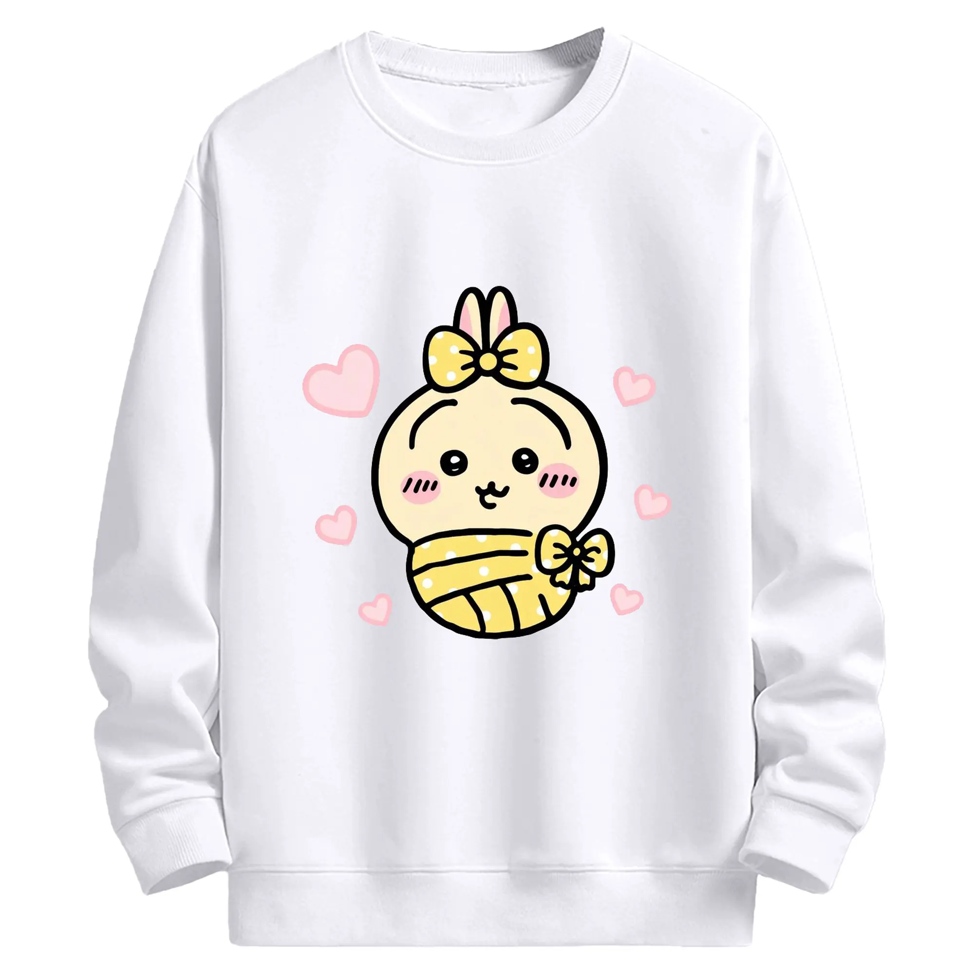 ちい が わ グッズ うさぎ - 高品質 クルーネック スウェット ・ コットン59％ ポリエステル41％ ・ ユニセックス 長袖 トレーナー ・ カジュアル デイリー スポーツ 散歩用