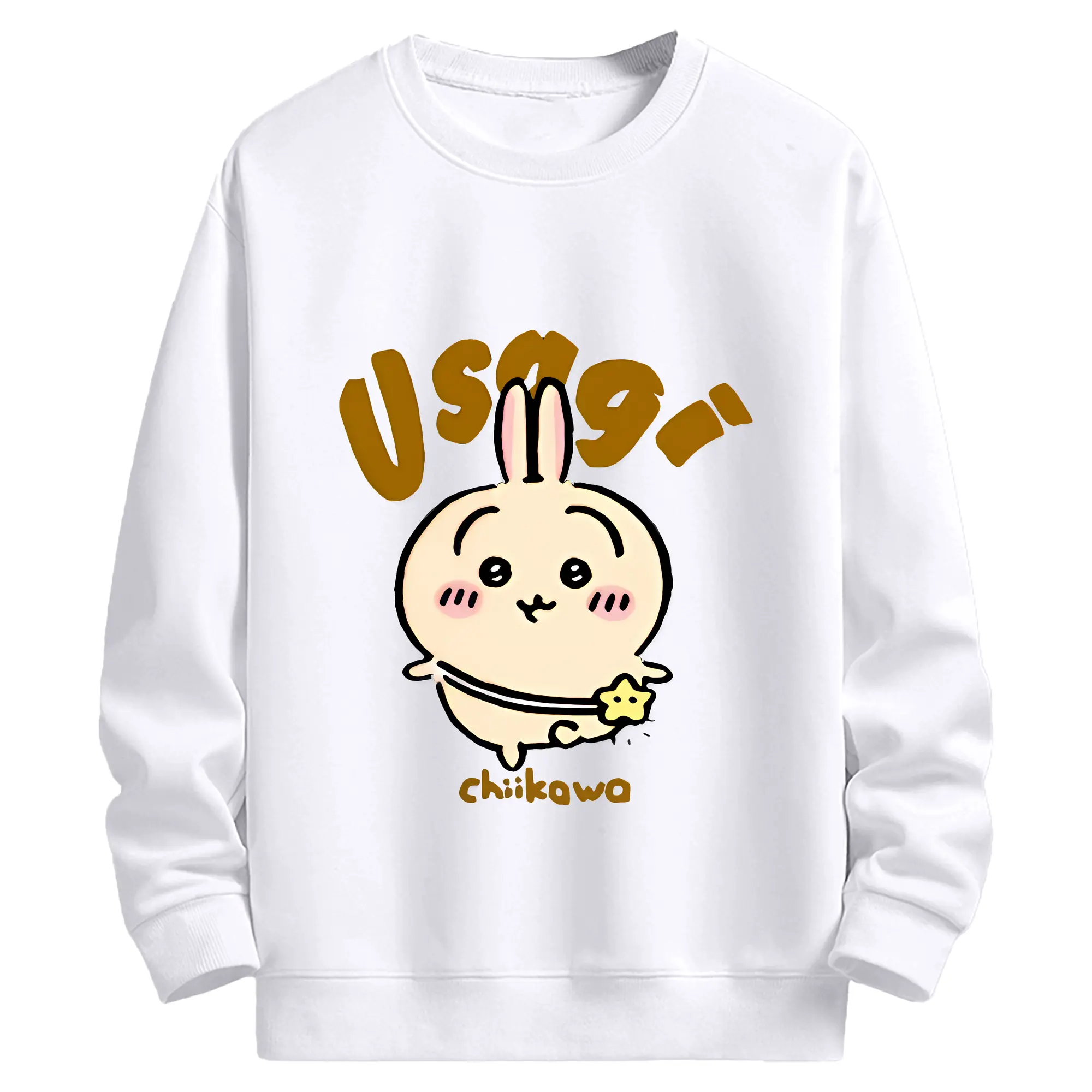 ちい が わ グッズ うさぎ - 高品質 クルーネック スウェット ・ コットン59％ ポリエステル41％ ・ ユニセックス 長袖 トレーナー ・ カジュアル デイリー スポーツ 散歩用